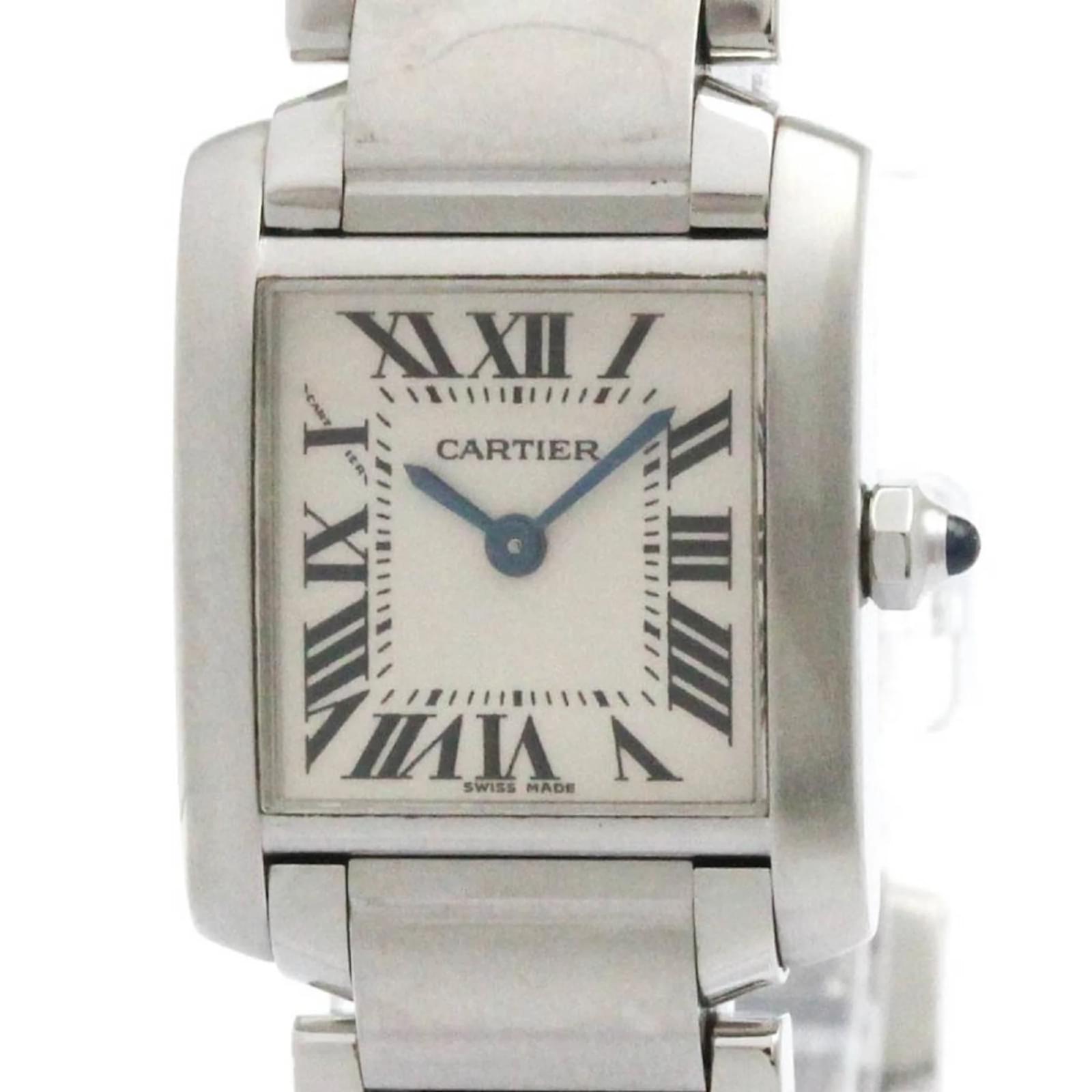 Damenarmbanduhr Cartier Tank Francaise aus Edelstahl Quarz ref