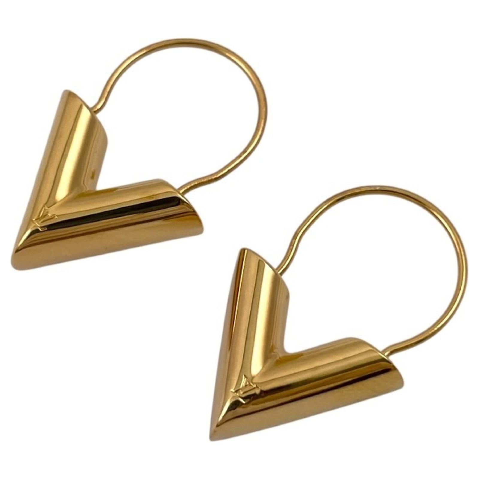 Louis Vuitton Essential V Gold Hoop Earrings Golden ref