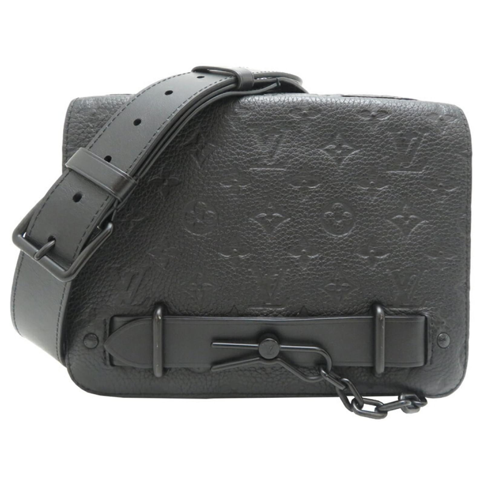 Borsa a Spalla Steamer da Uomo Louis Vuitton Nero Monogramma Pelle