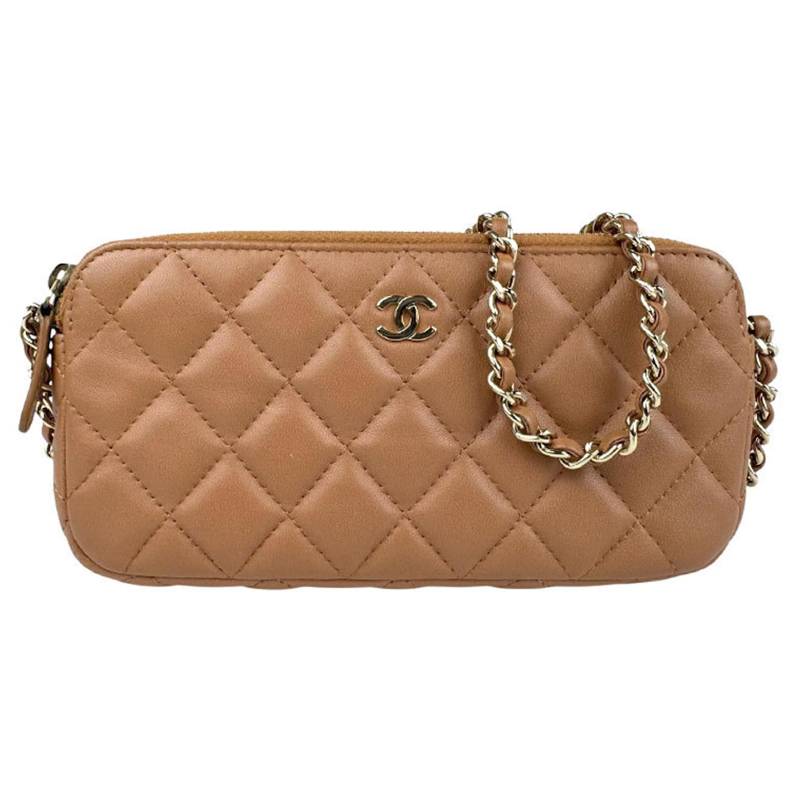 Chanel Light Brown Lambskin Shoulder Bag Leather