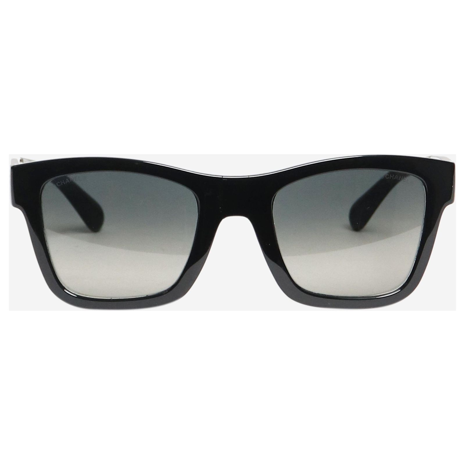 Chanel Black Square Foldable Sunglasses CHANEL Sunglasses: Square Sunglasses, acetate — Fashion | CHANEL main image 4