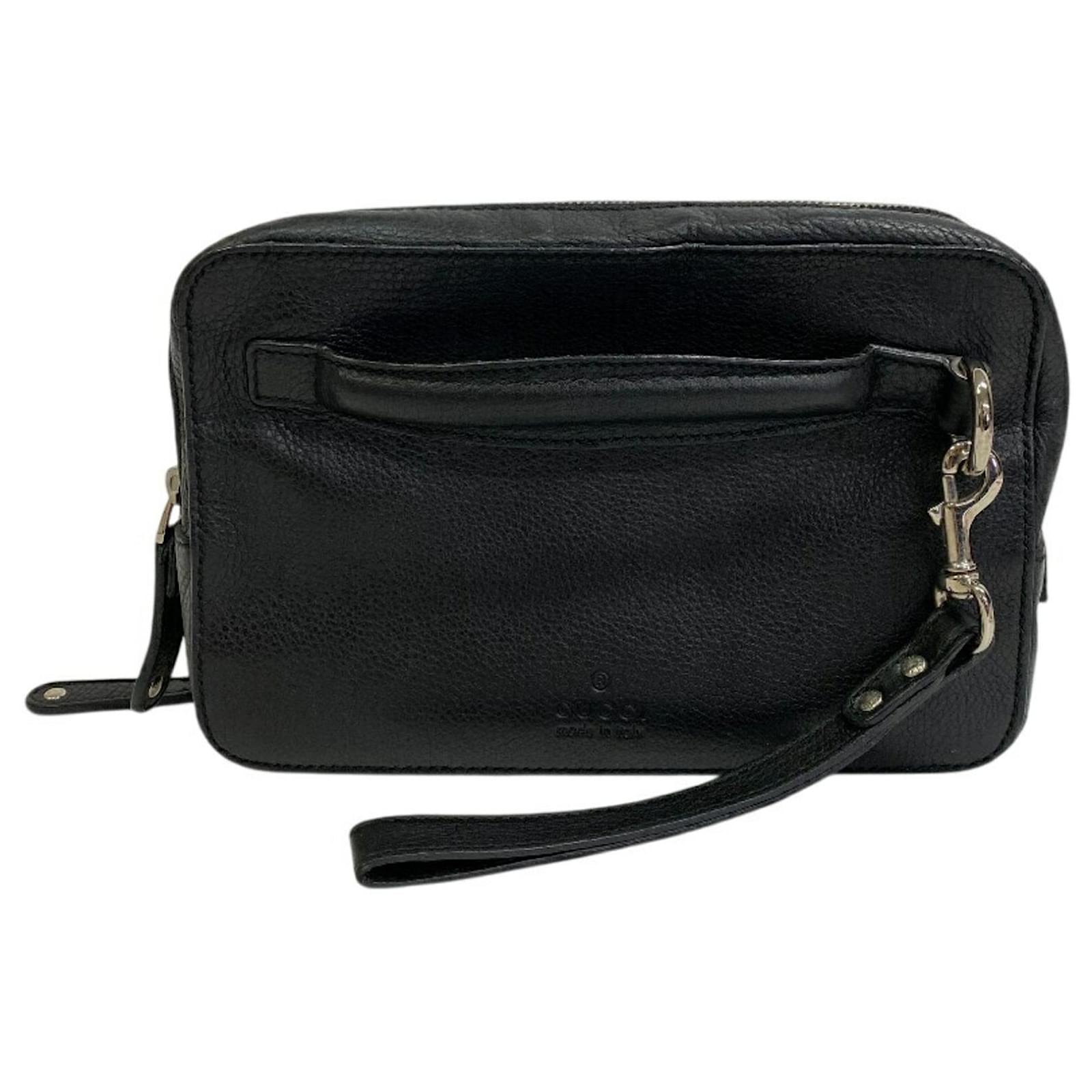 Gucci 256076 Second Bag Pouch Clutch Schwarz Leder