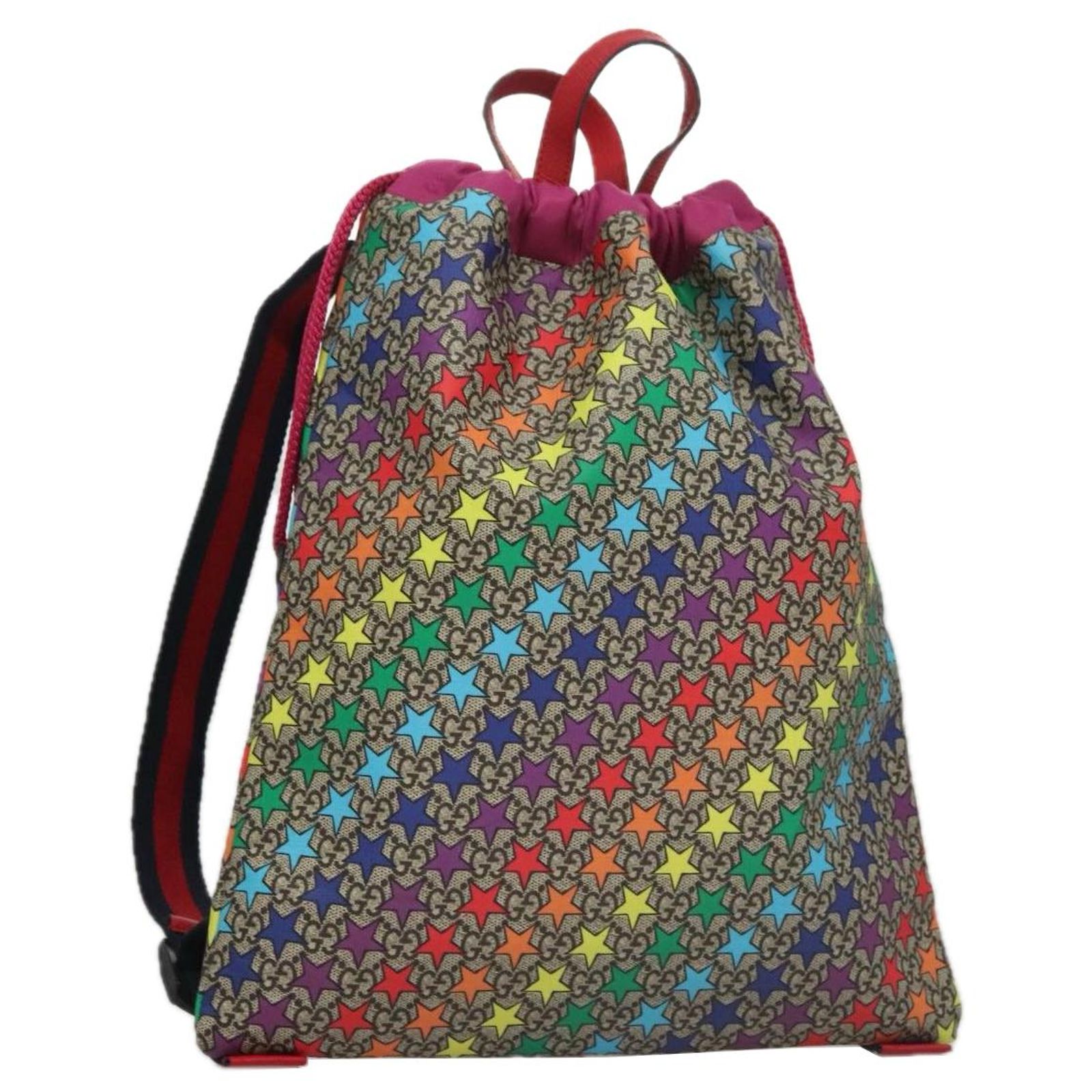 GUCCI GG Supreme Sherry Line Backpack PVC Beige Multicolor  display picture 2