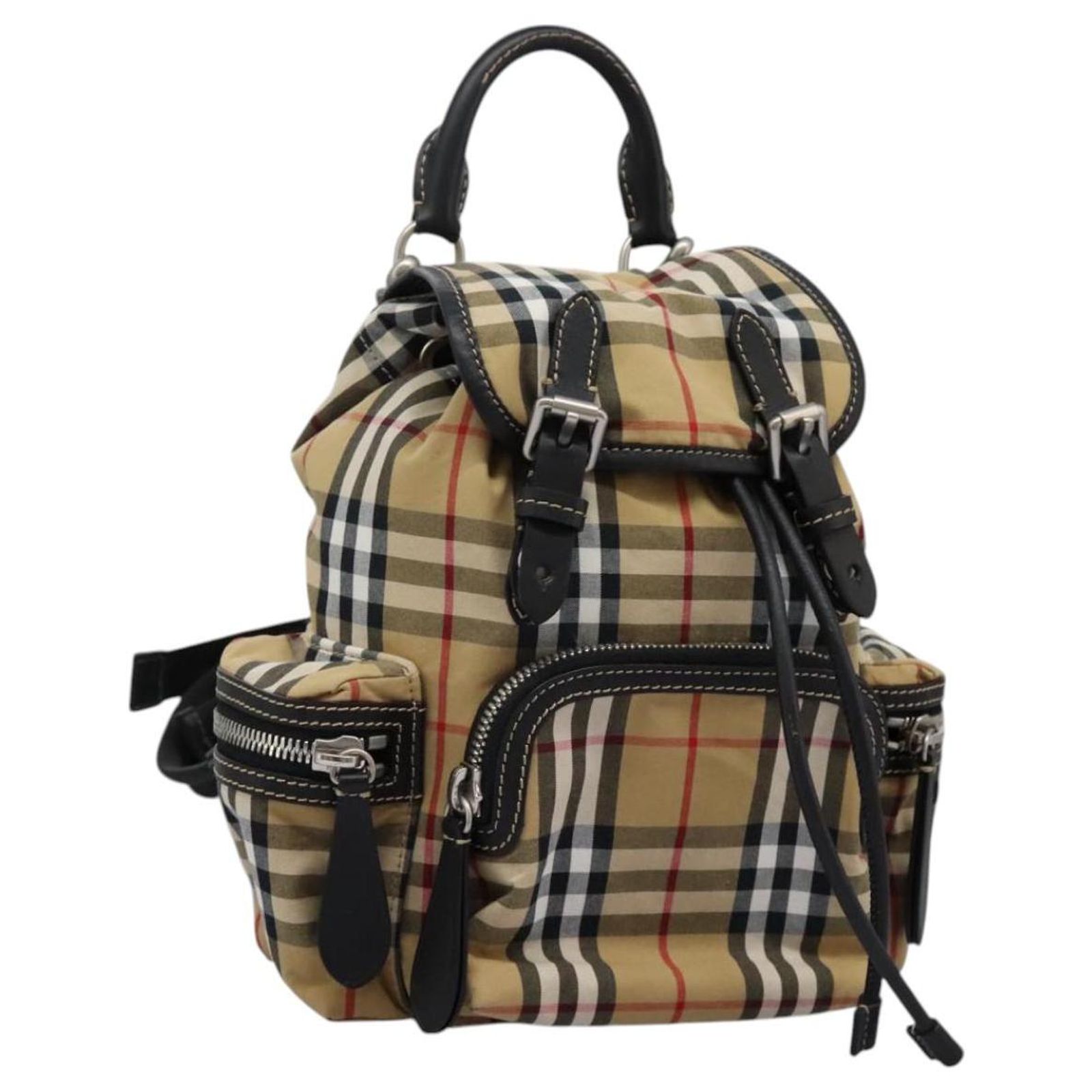 Beige Nova Check Canvas Backpack Burberry Nova Check Beige Canvas Backpack Bag (Pre-Owned  main image 4