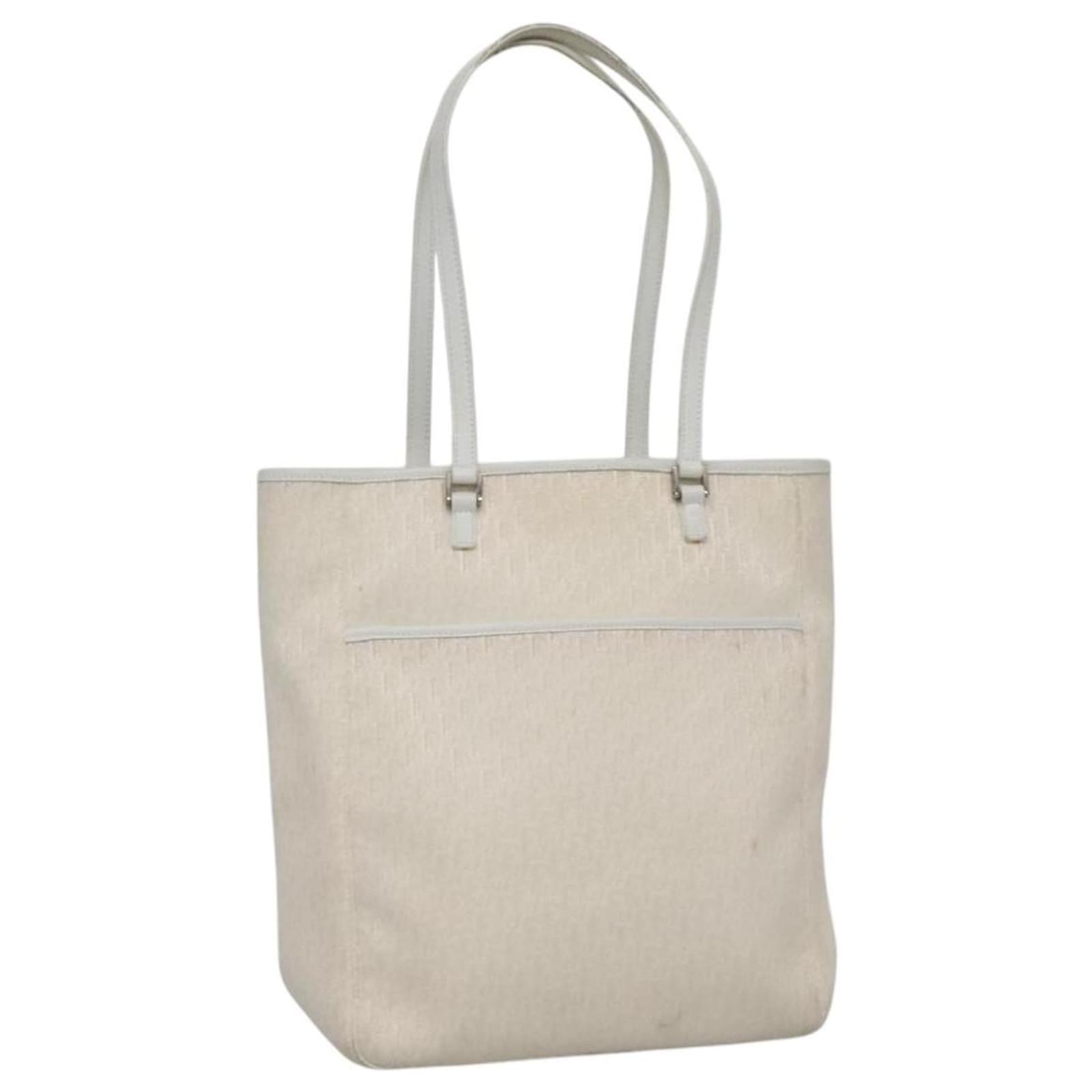 Christian Dior trotter tote bag white