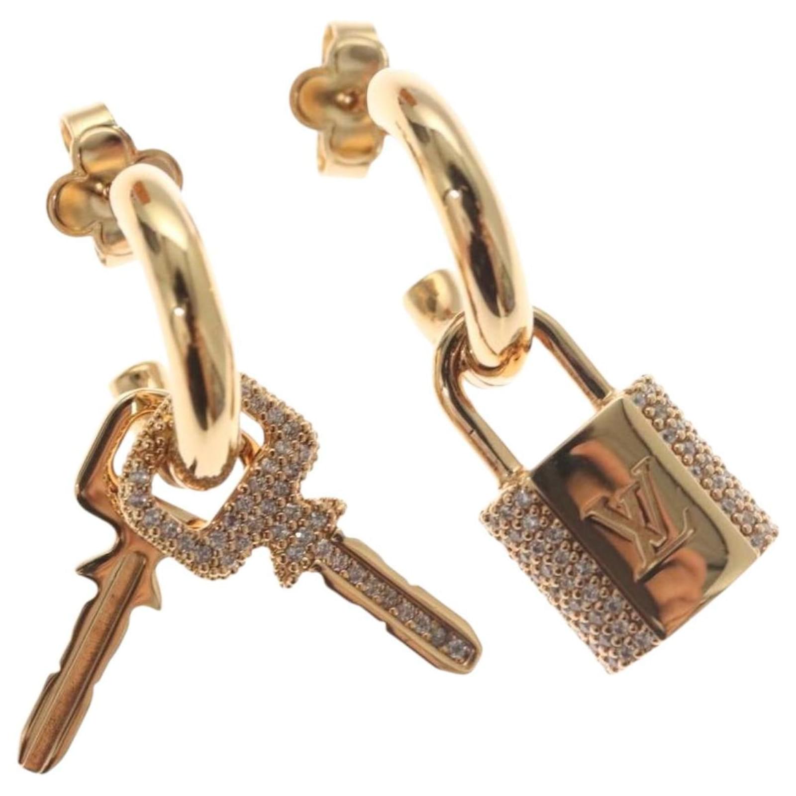 LOUIS VUITTON Earrings LV Padlock Earring metal Gold M01583 LV
