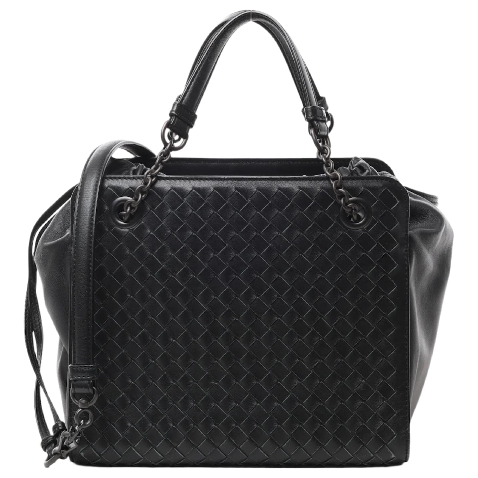 Bottega Veneta Intrecciato Leder 2-Wege-Handtasche in Schwarz