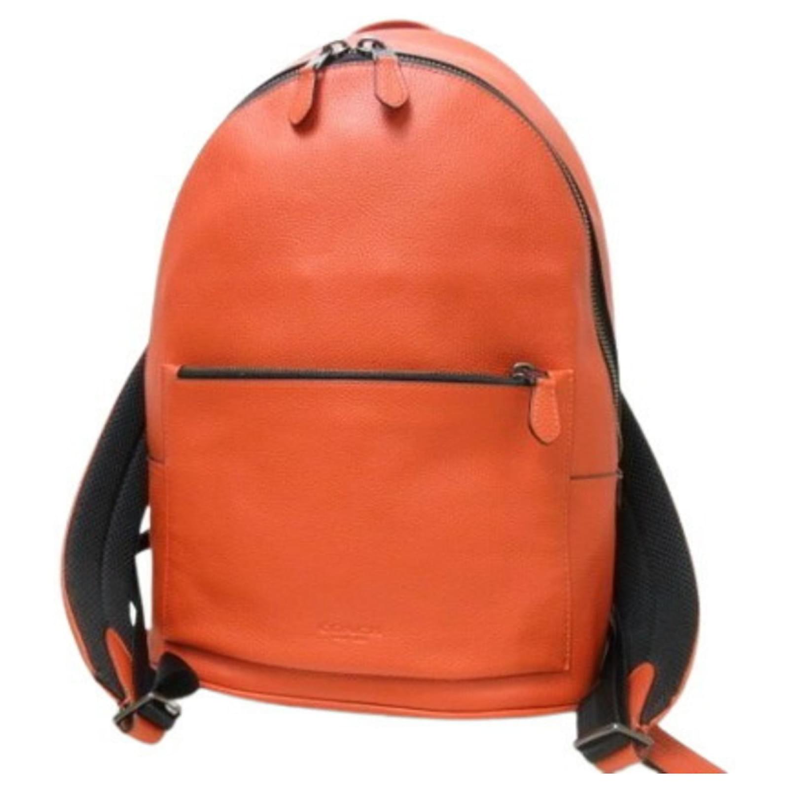 Mochila Suave Metropolitan COACH 69351 Naranja Cuero Nylon ref