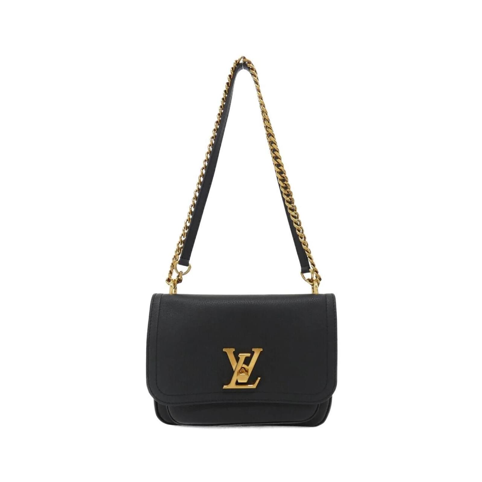 Louis Vuitton Lockme Chain Bag Black Leather Joli Closet
