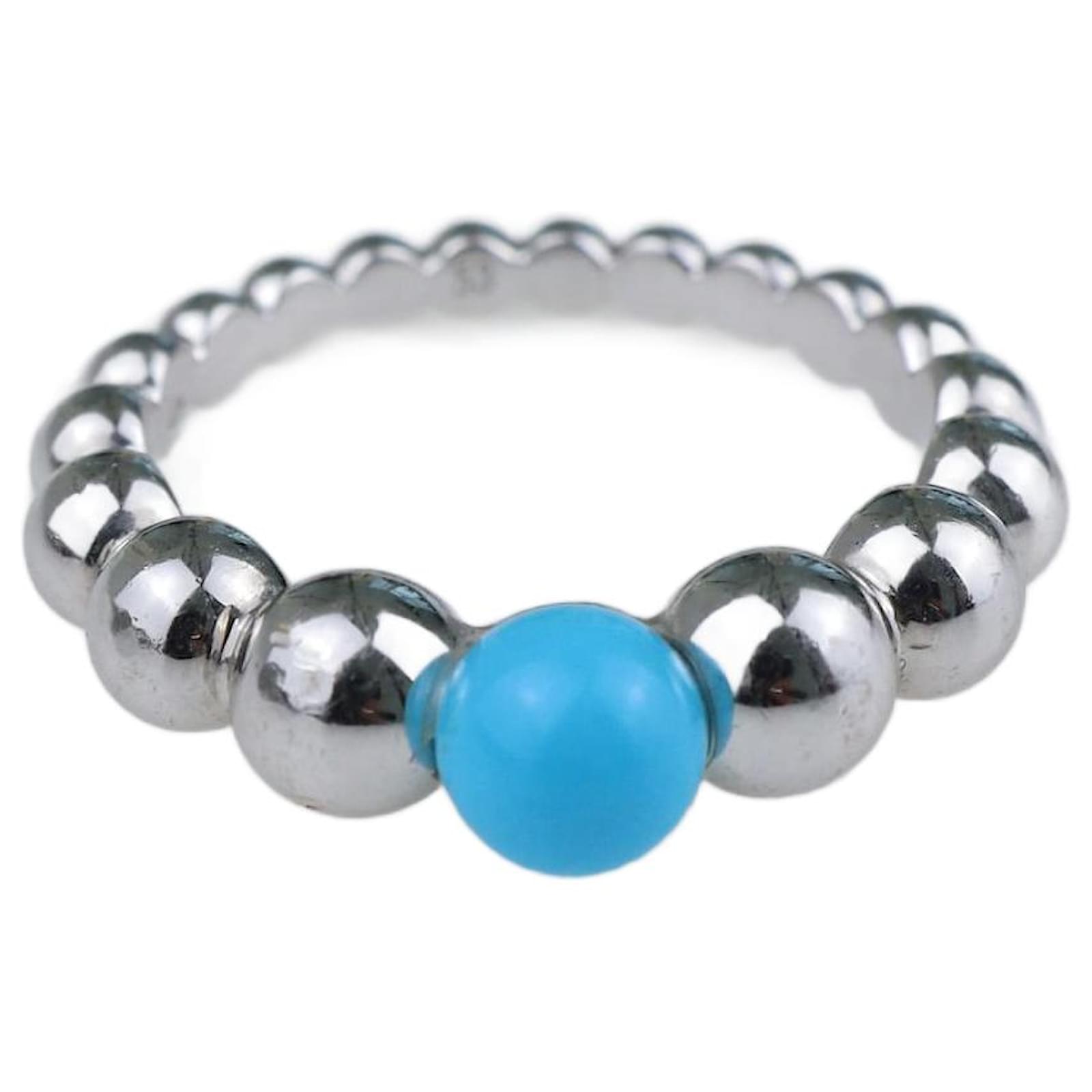 Van Cleef Arpels 18K White Gold Turqouise Perlee Coleurs