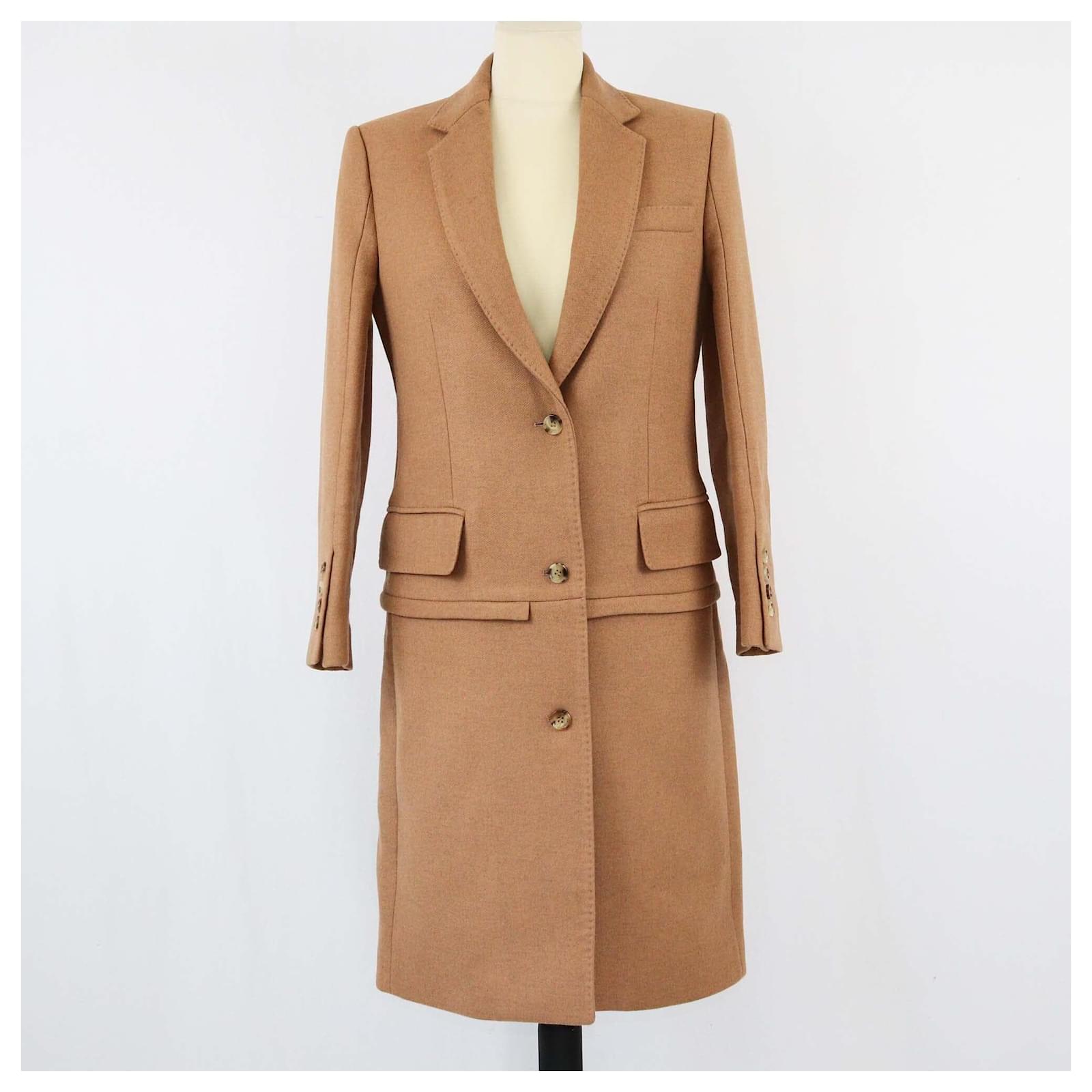 Cappotto in pelo di cammello marrone Burberry con gilet imbottito