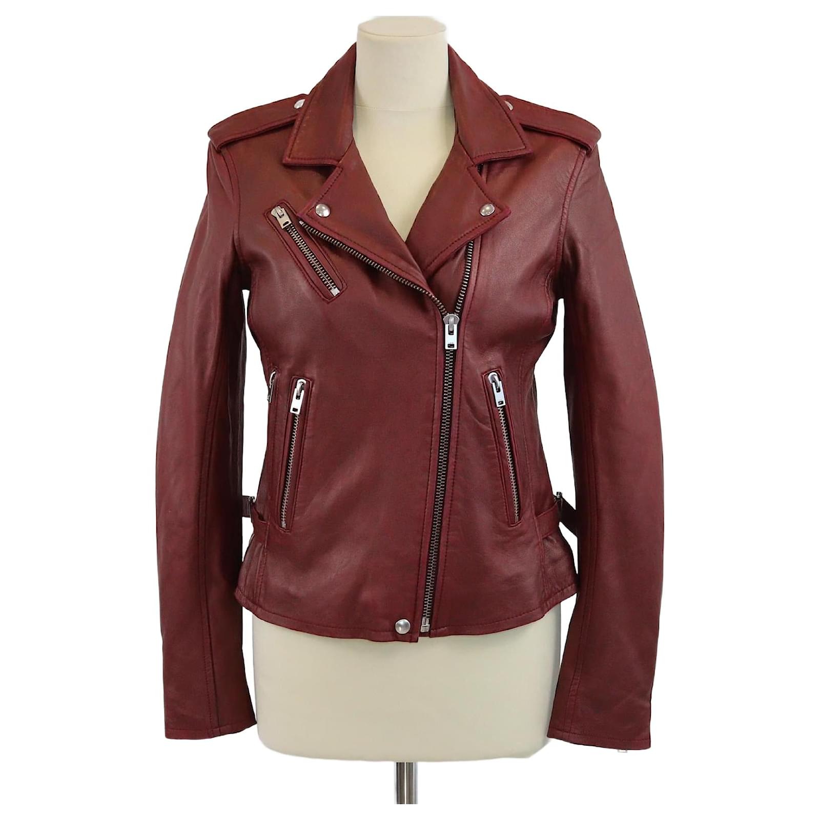 Iro Han Iro Red Leather Jacket IRO Han Burgundy Red Lamb Soft