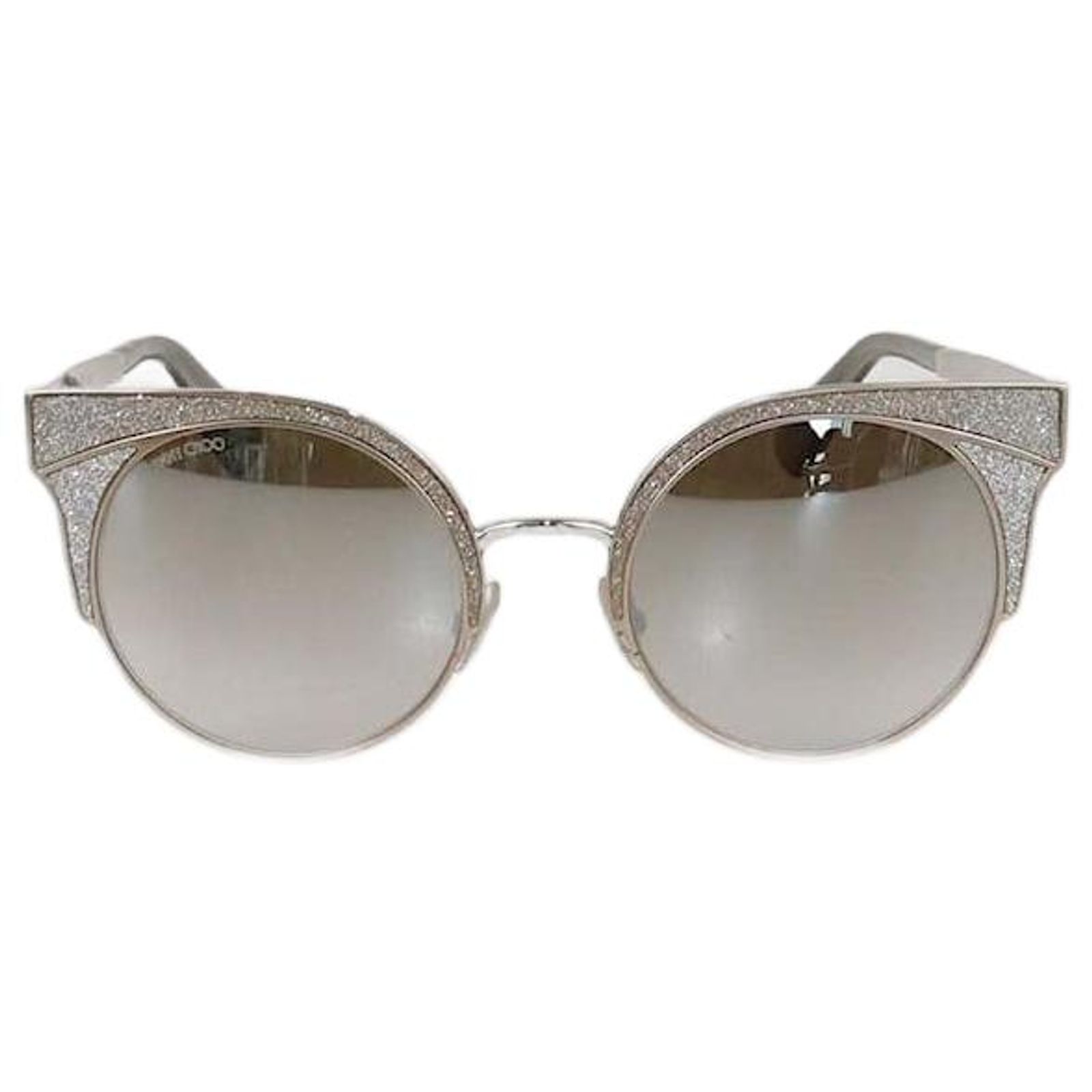 Jimmy Choo Silver Glitter Sunglasses Giava | Crystal Glitter Square Sunglasses | JIMMY CHOO main image 3