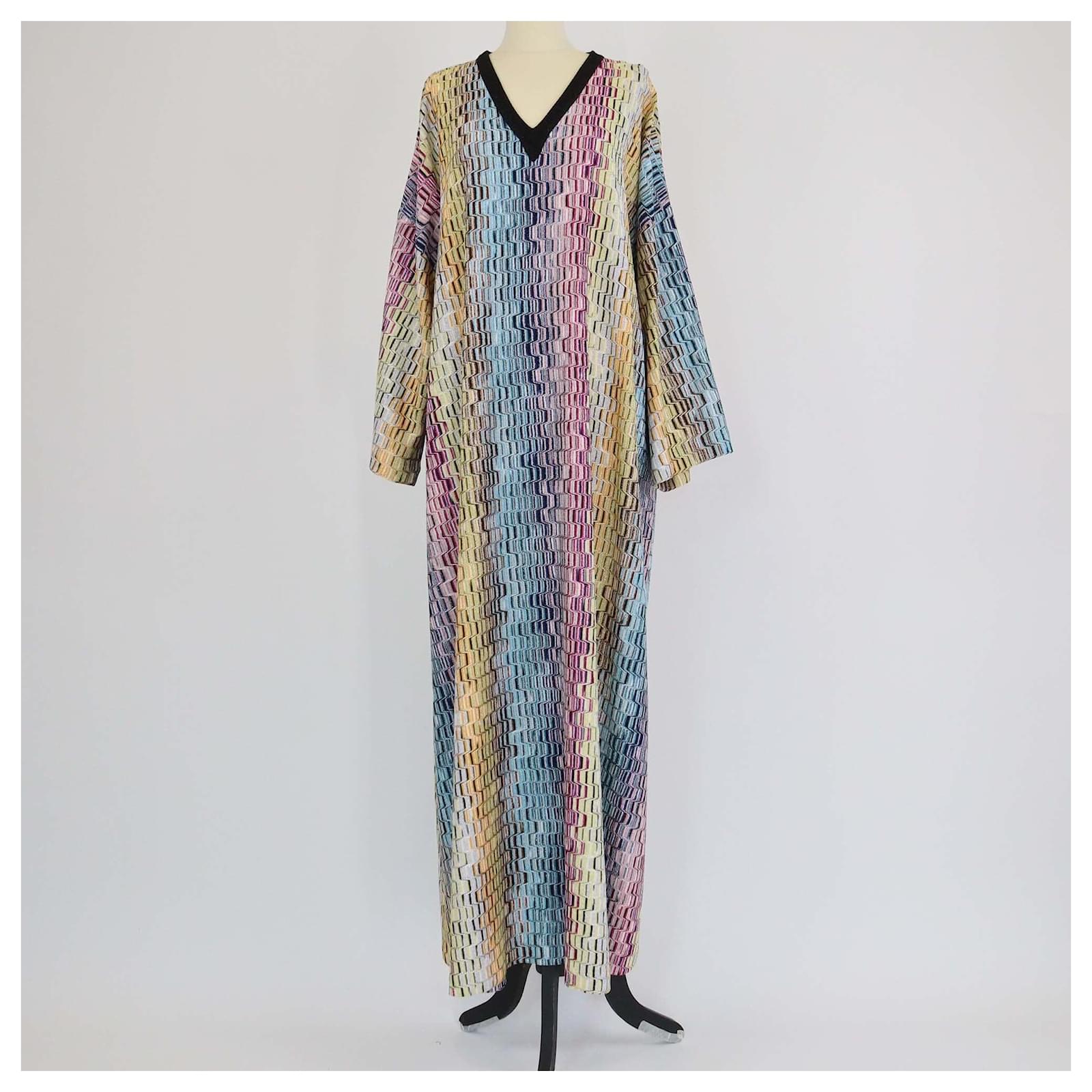 Missoni Multicolor Jacquard Knit Kaftan Maxi Dress Multiple colors Viscose Rayon ref.2379805 - Joli Closet Missoni Multicolor Jacquard Knit Kaftan Maxi Dress Multiple colors Viscose Rayon ref.2379805 - Joli Closet