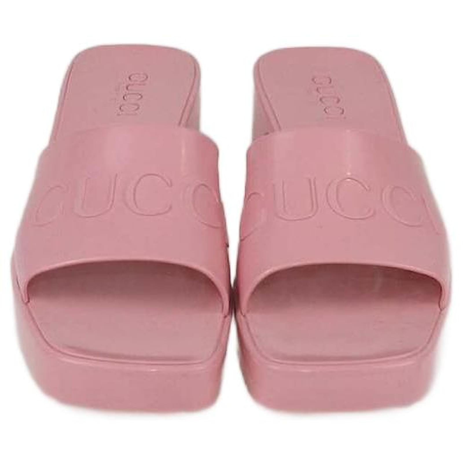 Gucci Infradito Pitone Infradito Rosa Gucci Di Gomma Joli Closet