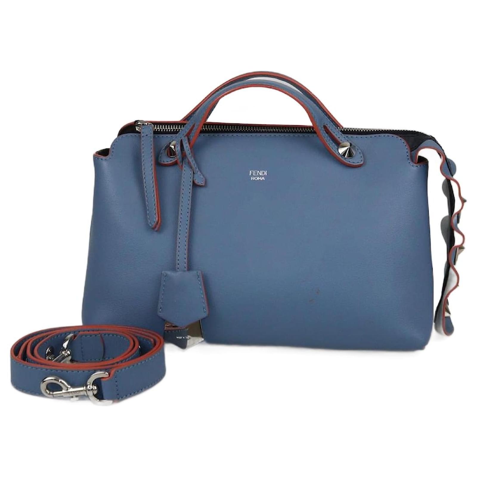 Fendi Blue Small Scalloped By The Way Bag Leather