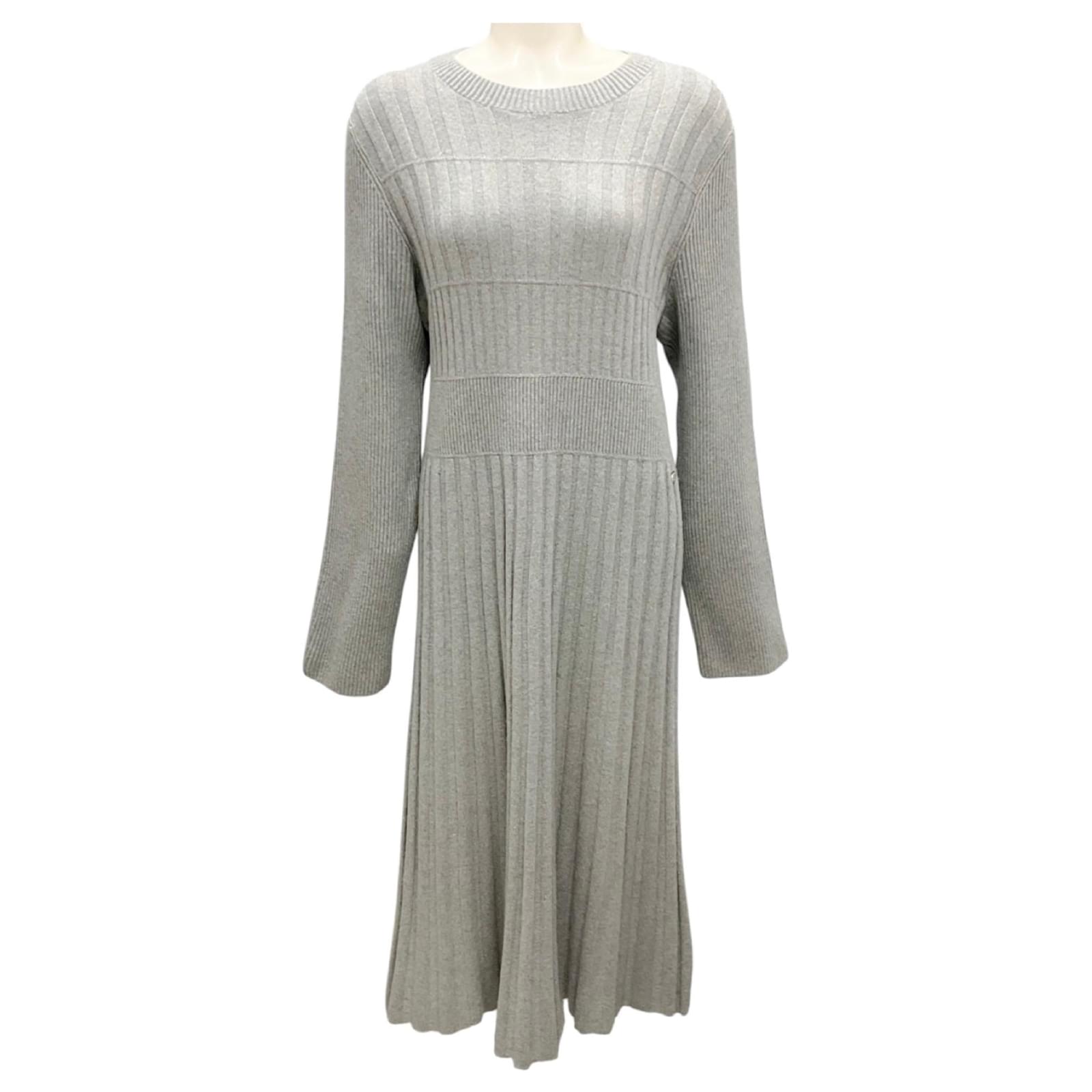 chanel grey dress Chanel Grey Logo Dress