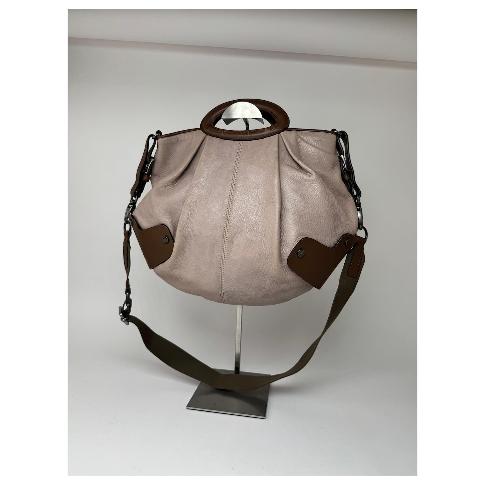 Vintage Marni way leather bag purple brown Joli Closet