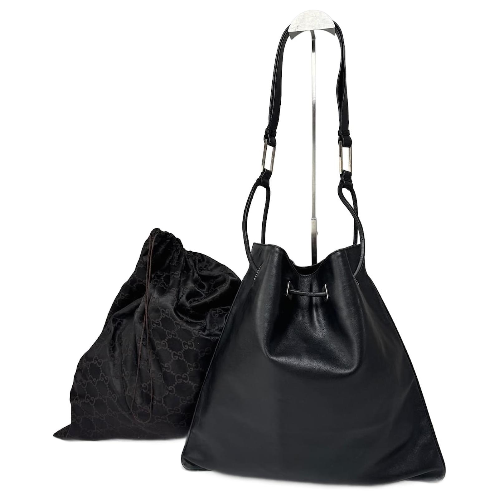 Vintage Gucci Leather bucket bag black ref.JC2390986 (Sold) - Joli