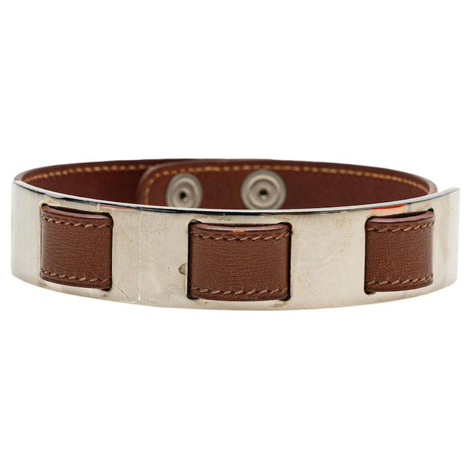 HERMES Leather Choker Necklace エルメス