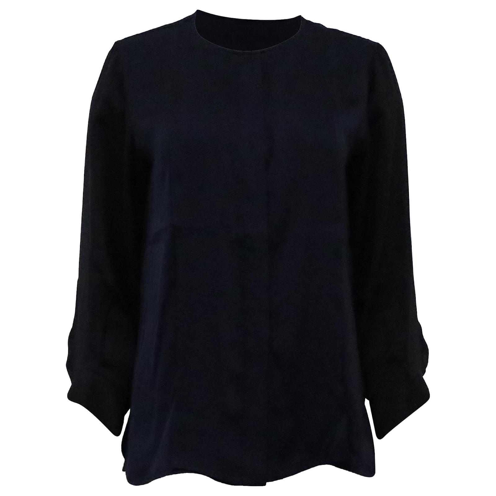 Stella Mc Cartney Blusa Stella McCartney em seda azul marinho ref