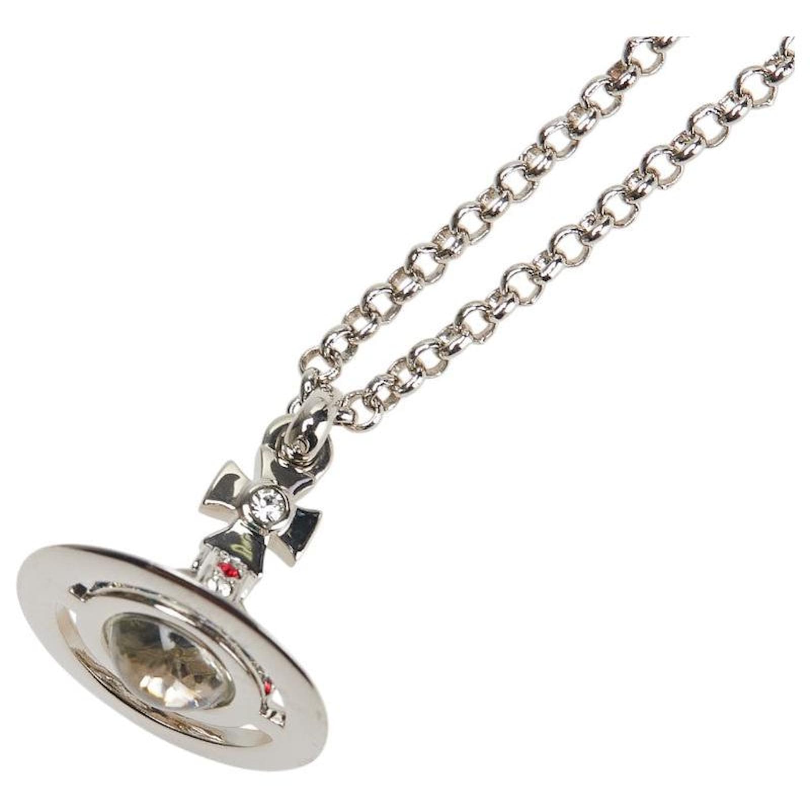 Vivienne Westwood NEW TINY ORB Necklace Silvery Metallic