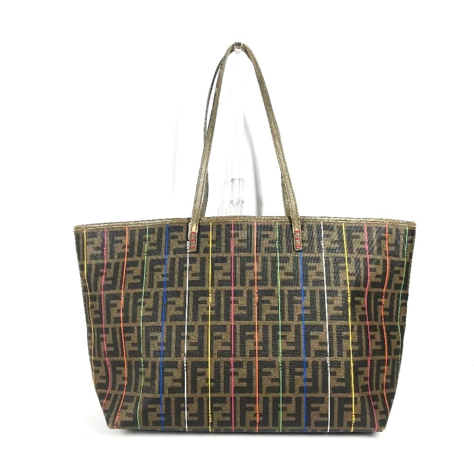 Borsa a spalla/Tote Bag Fendi Zucca Marrone Multicolore Pelle