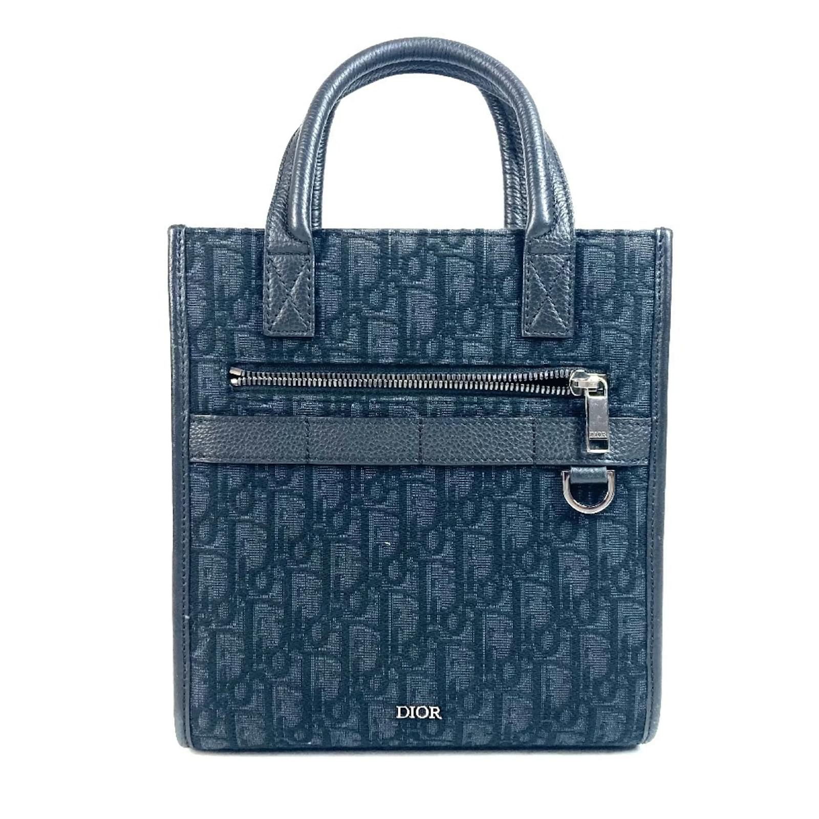 Christian Dior Dior Safari North-South Tote Bag Black Navy blue