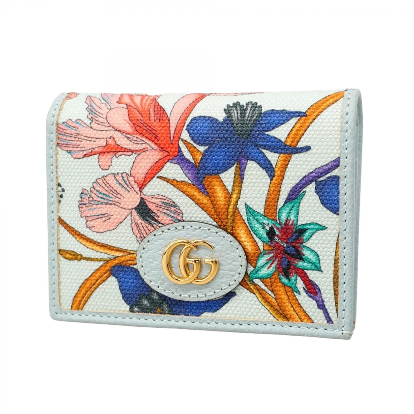 Gucci GG Marmont Light Blue Bi-Fold Wallet Cloth
