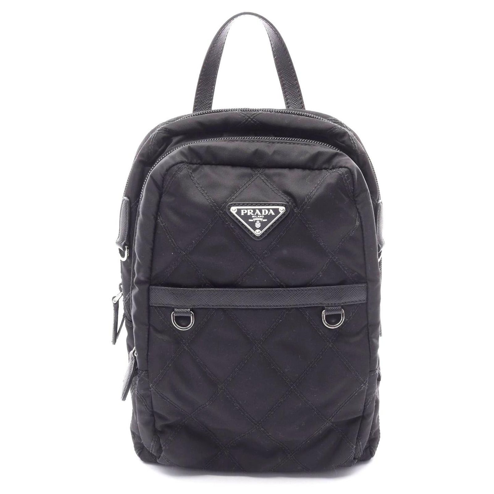 Prada Nylon Leather Backpack Black ref.2397282 - Joli Closet display picture 1