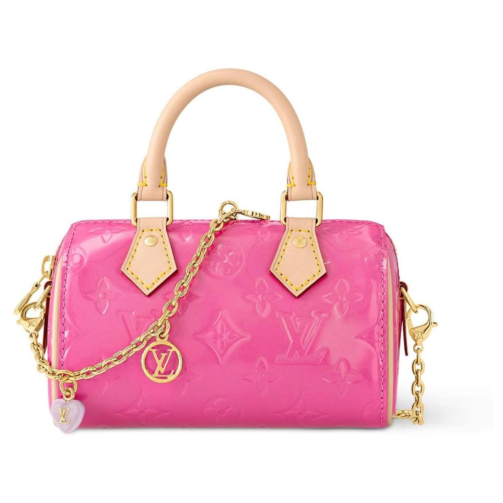 Louis Vuitton LV Speedy Nano charol nuevo Rosa Cuero