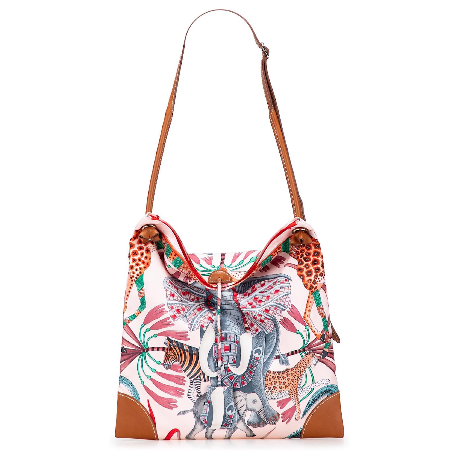 Hermès Seidenschal Rosa La Marche Du Zambeze Silky City 33 Pink