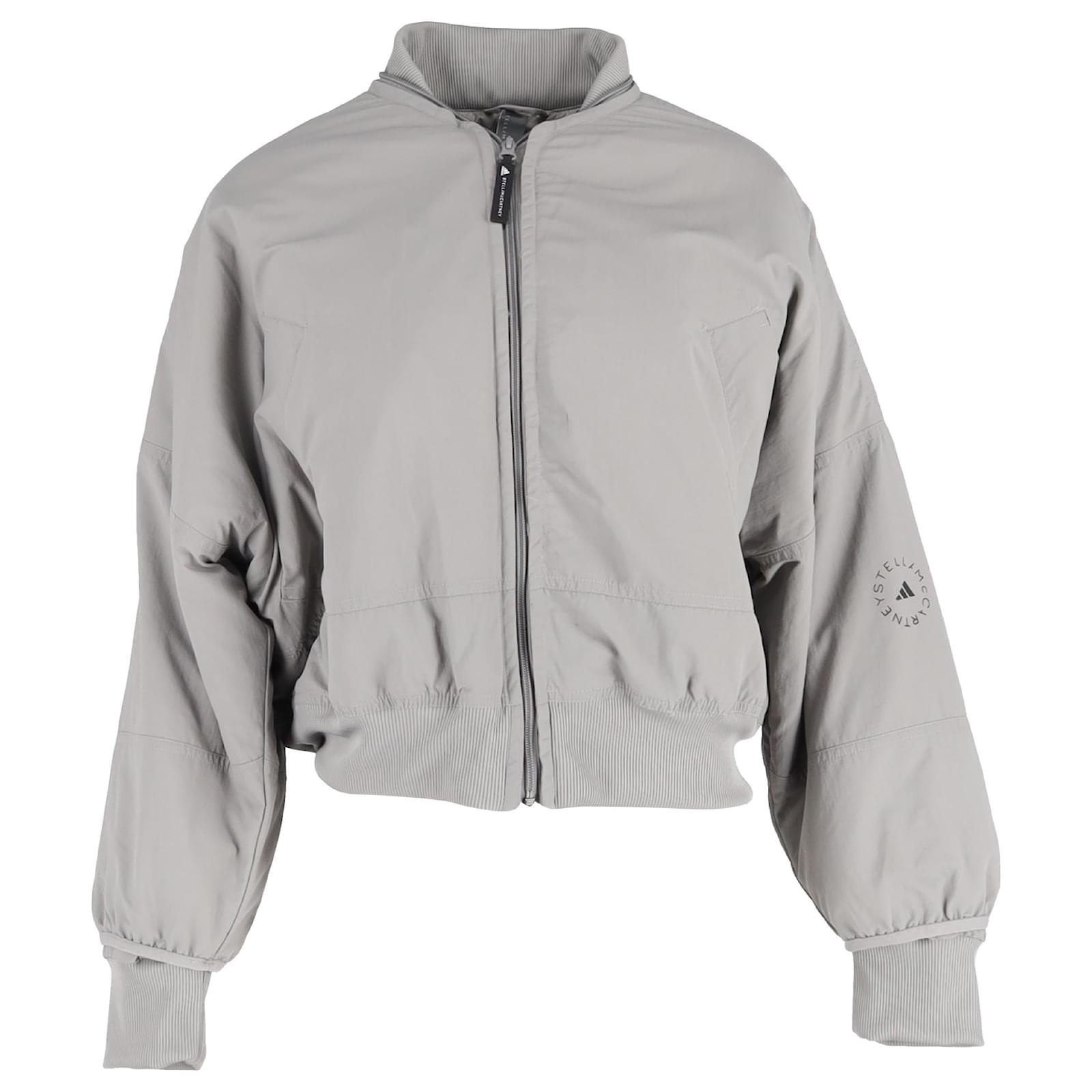 STELLA McCARTNEY ブルゾン 38 グレー サテン ジャケット Stella Mc Cartney Stella McCartney for Adidas Bomber Jacket in