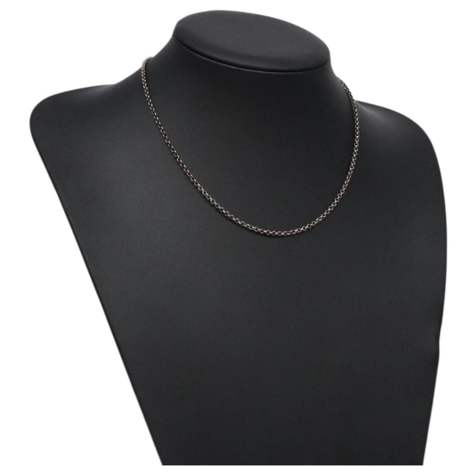 Chrome Hearts Roll Chain Necklace Ag925 Silver Auth 128896M