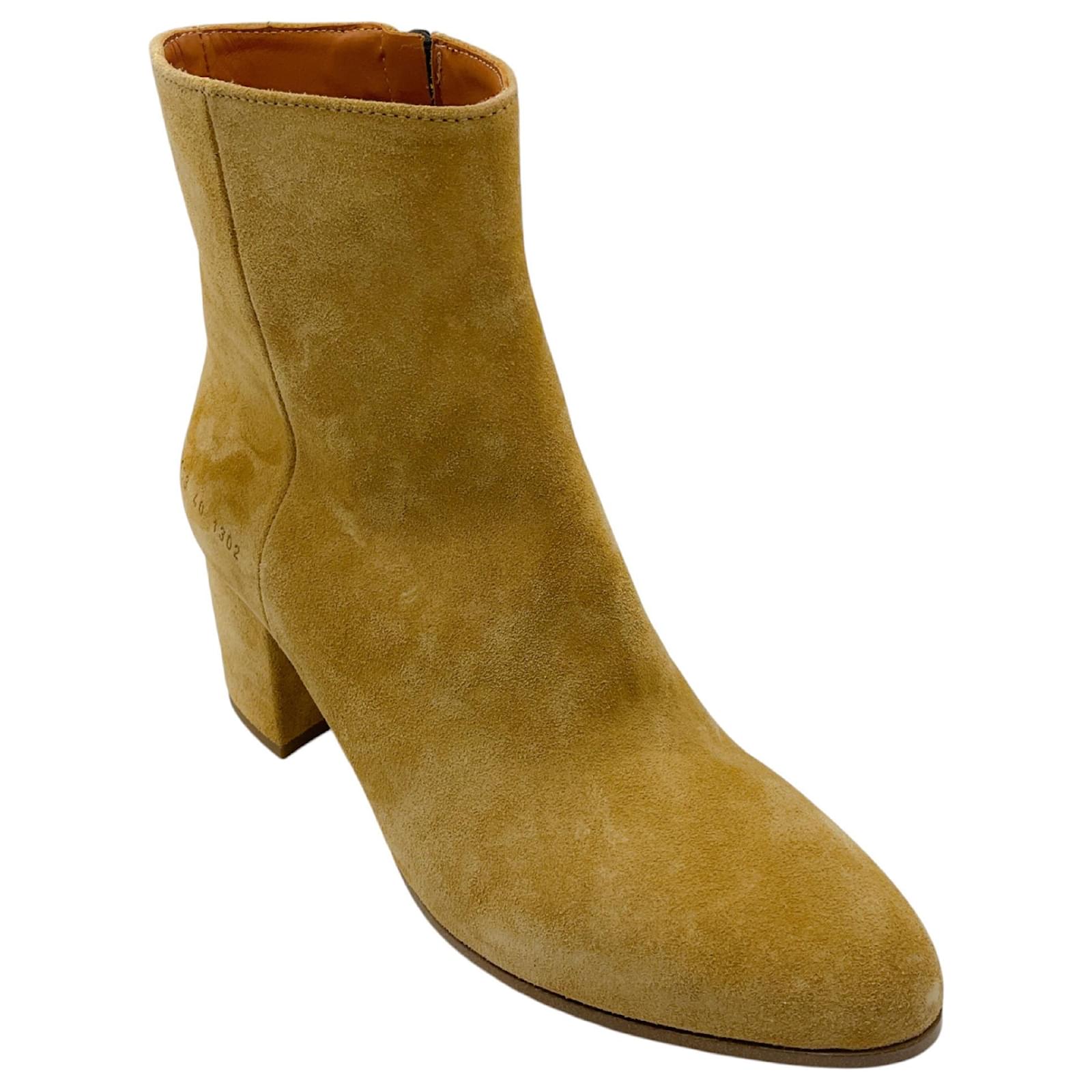 Autre Marque Bottines en Suède Beige City pour Femme par Common