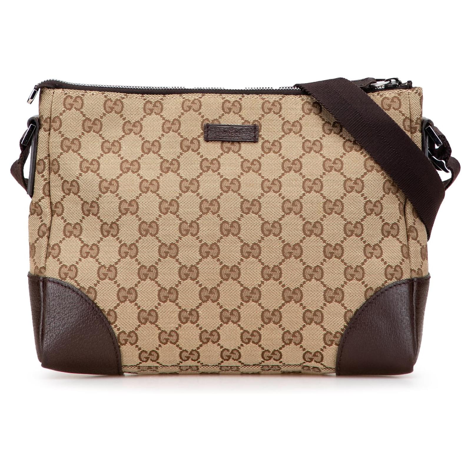 Gucci Brown GG Canvas Crossbody Pony-style calfskin Cloth ref