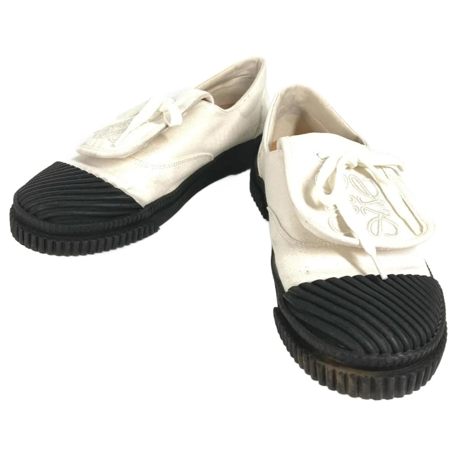 Loewe Anagram Two-Tone Canvas/Rubber Sneakers Black White ref