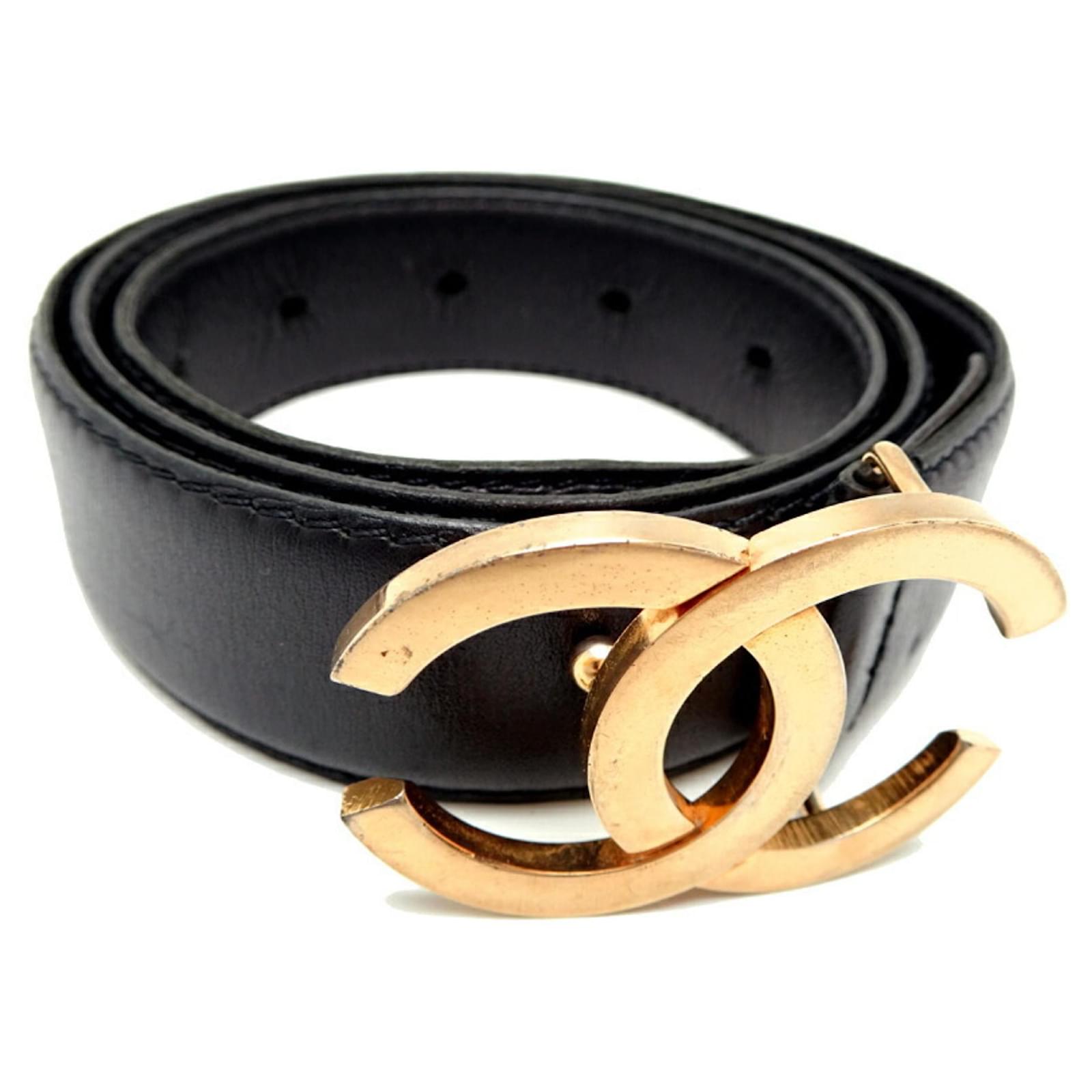 Chanel Coco Mark Buckle Belt Black Joli Closet
