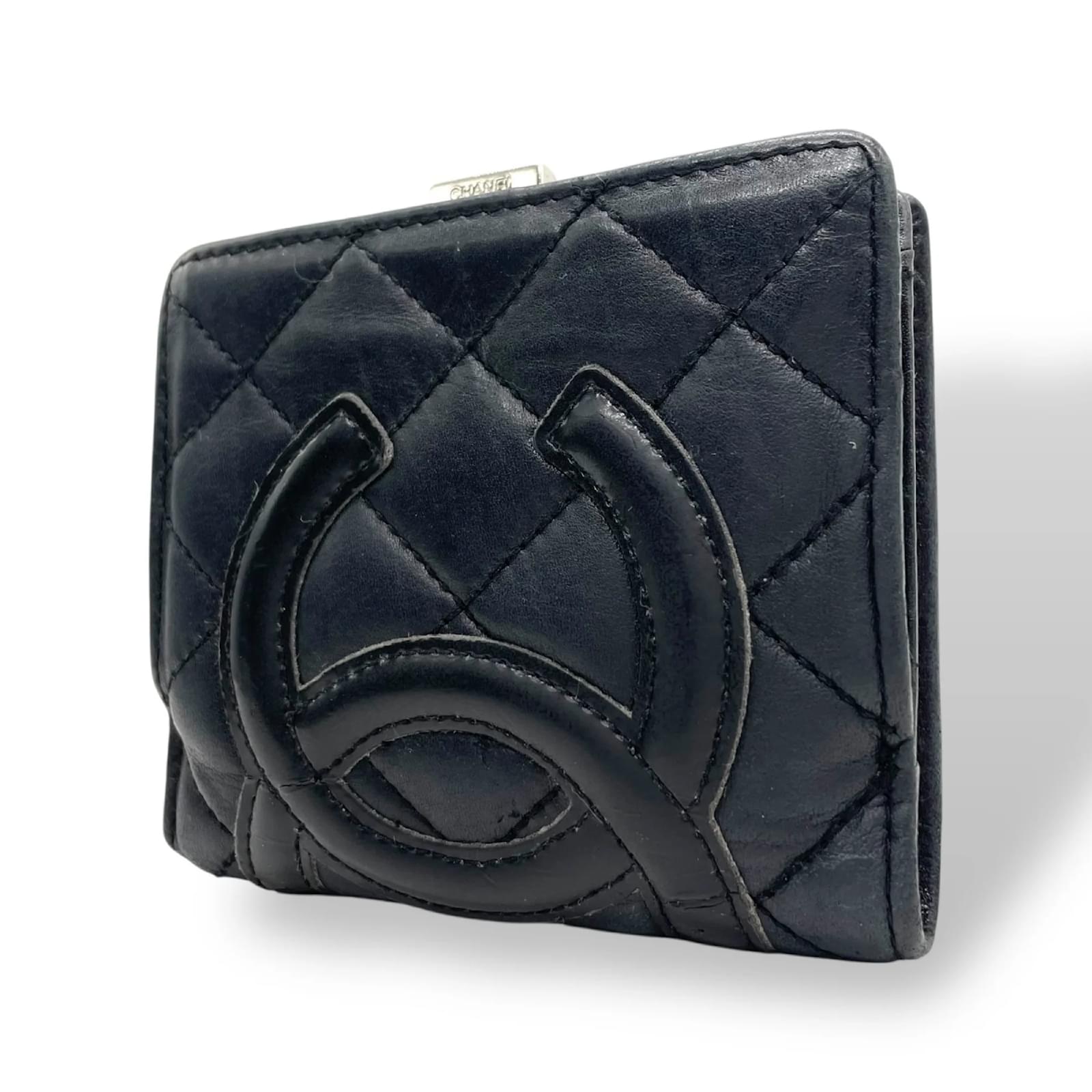 Cambon Chanel Bi-fold Wallet Black Pink ref.2404471 - Joli Closet