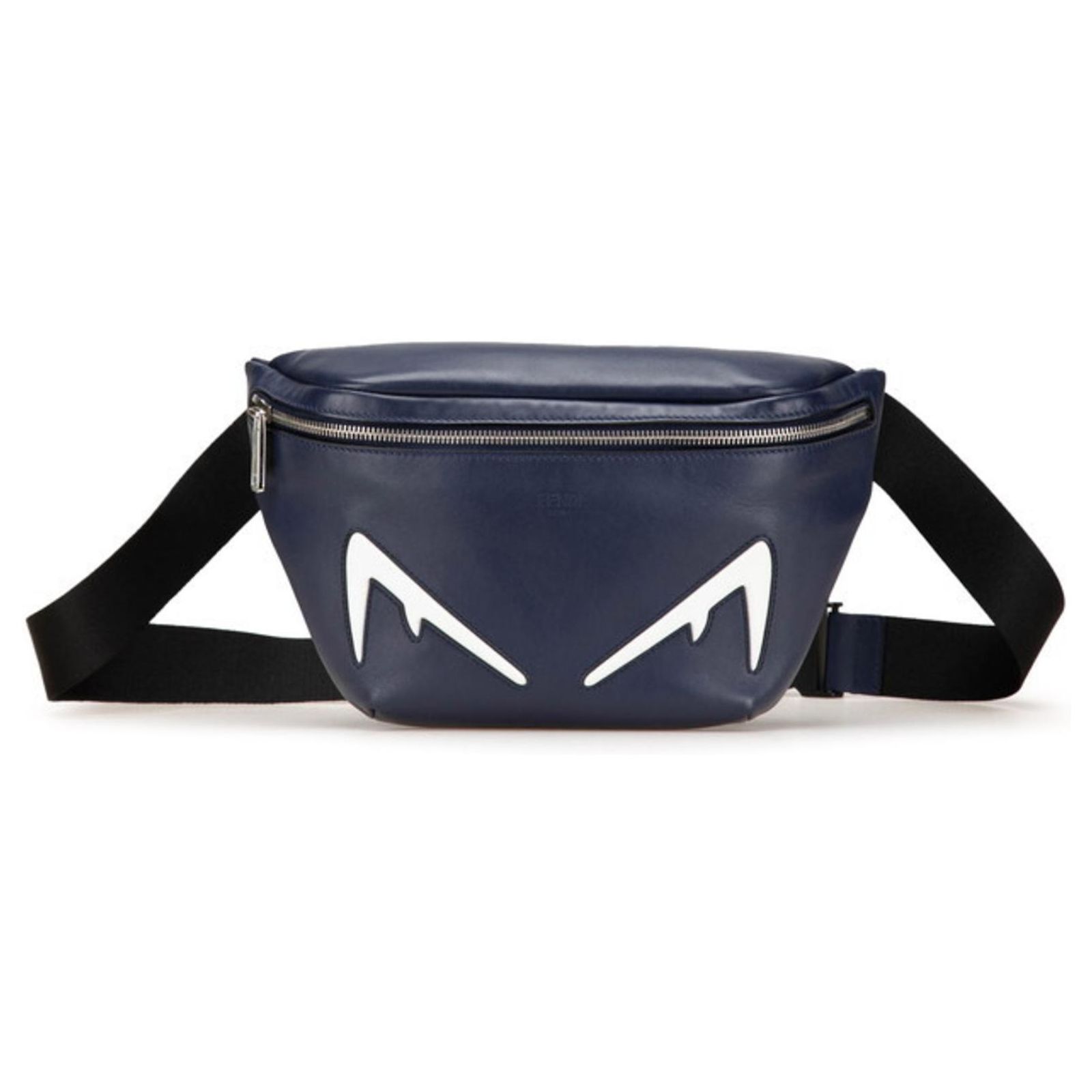 Fendi Bugs Eye Waist Bag Navy blue Leather ref.2407233 - Joli Closet