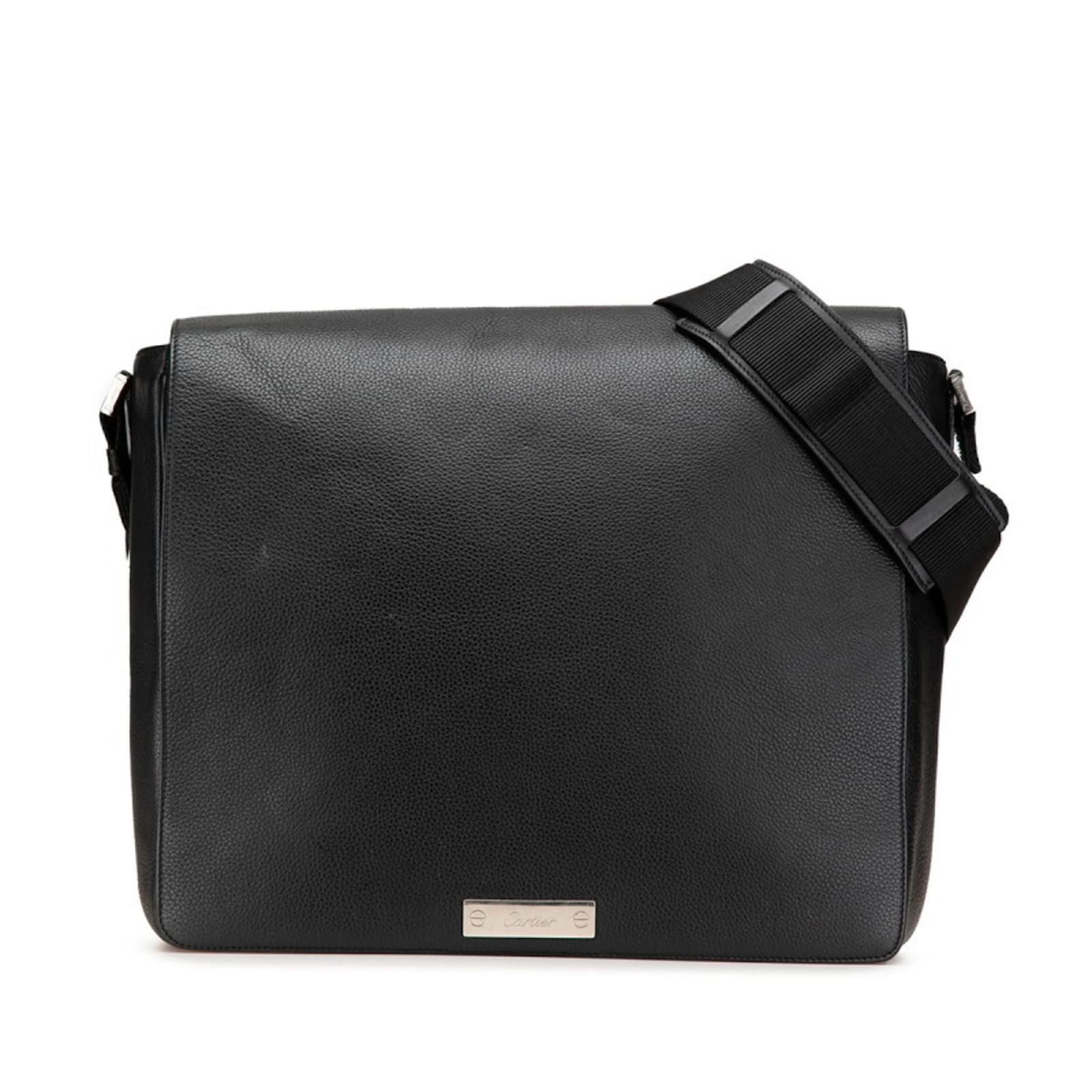 Man Bag Cartier Cartier Women,Men Leather Shoulder Bag Black