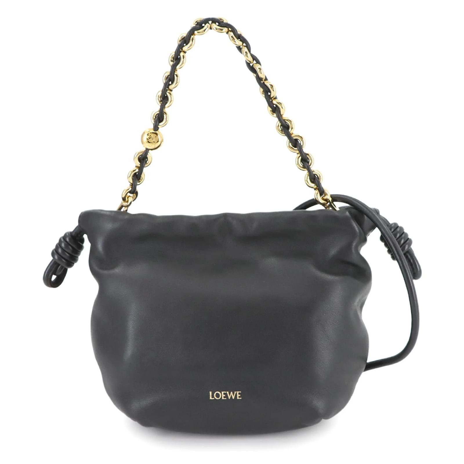 Mini Flamenco Tasche von Loewe Schwarz Leder Joli Closet