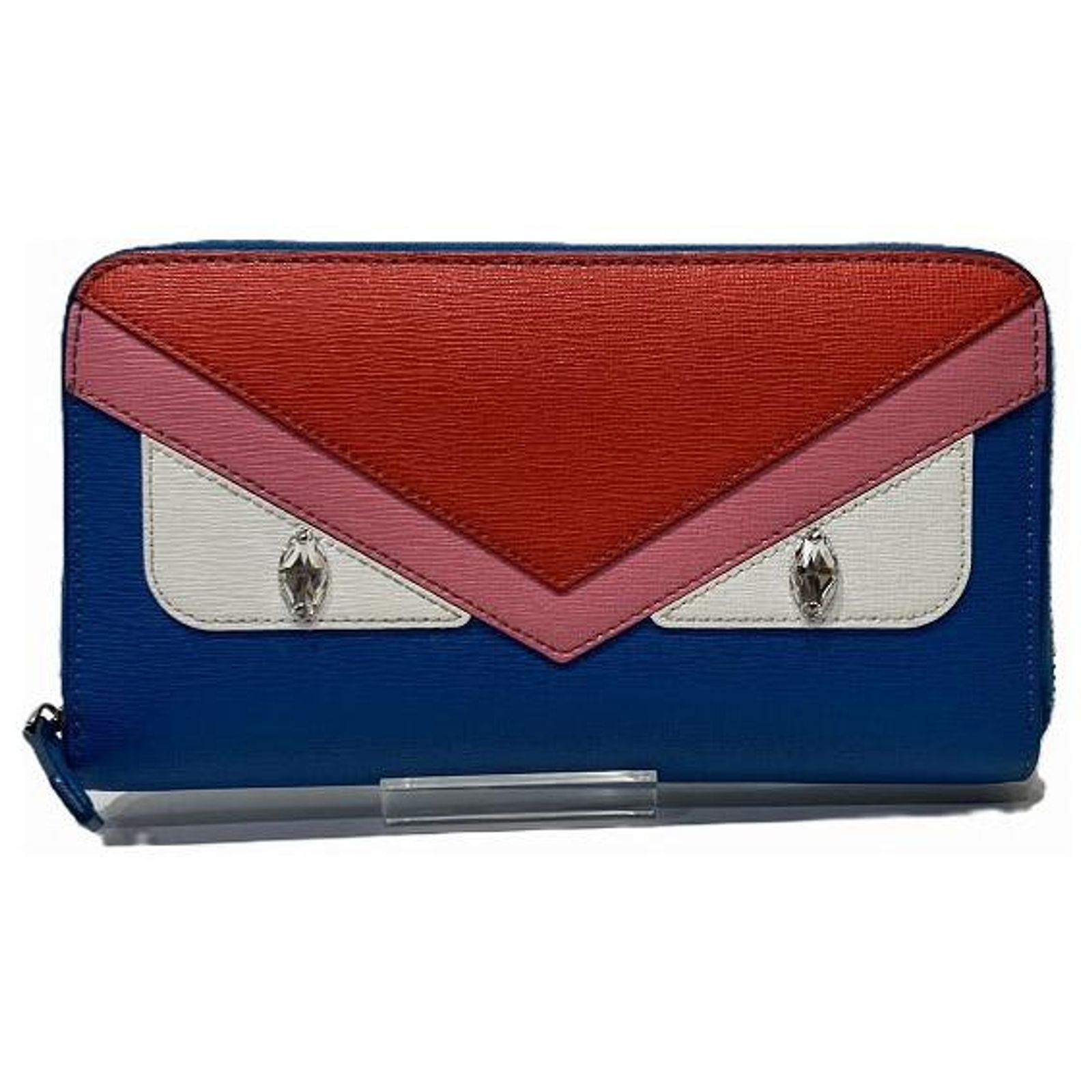 Fendi Monster Bugs Eye Long Wallet Multiple colors Leather ref 