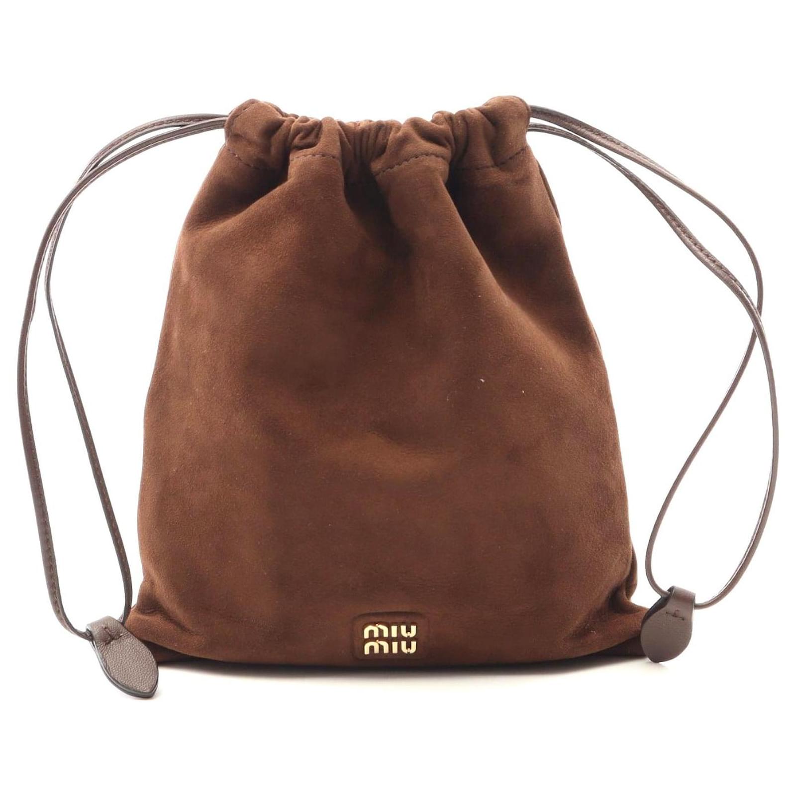 Miu Miu Wildleder Pouch Bag Braun Joli Closet