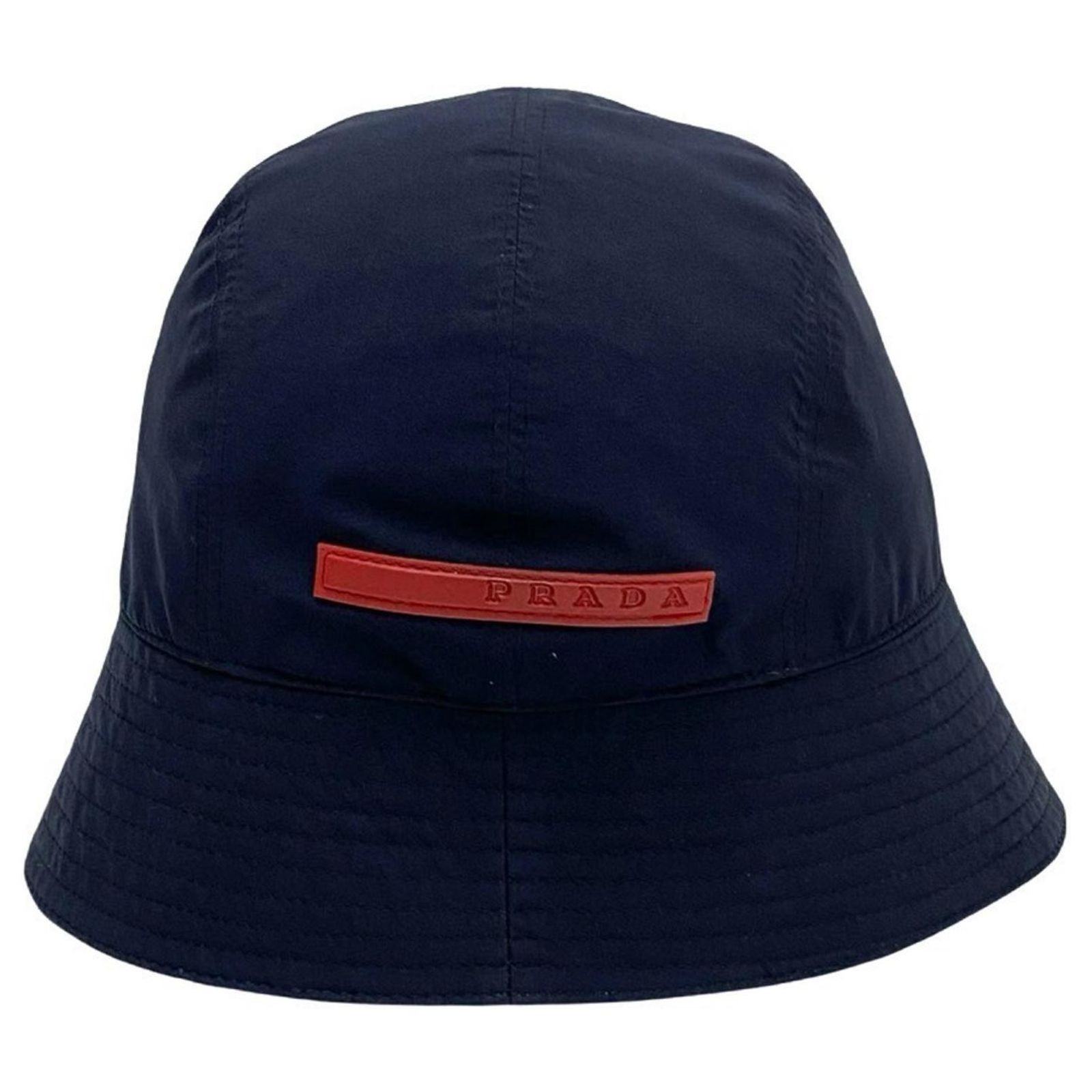 Prada Sport Logo Bucket Hat Navy blue Polyester Nylon 
