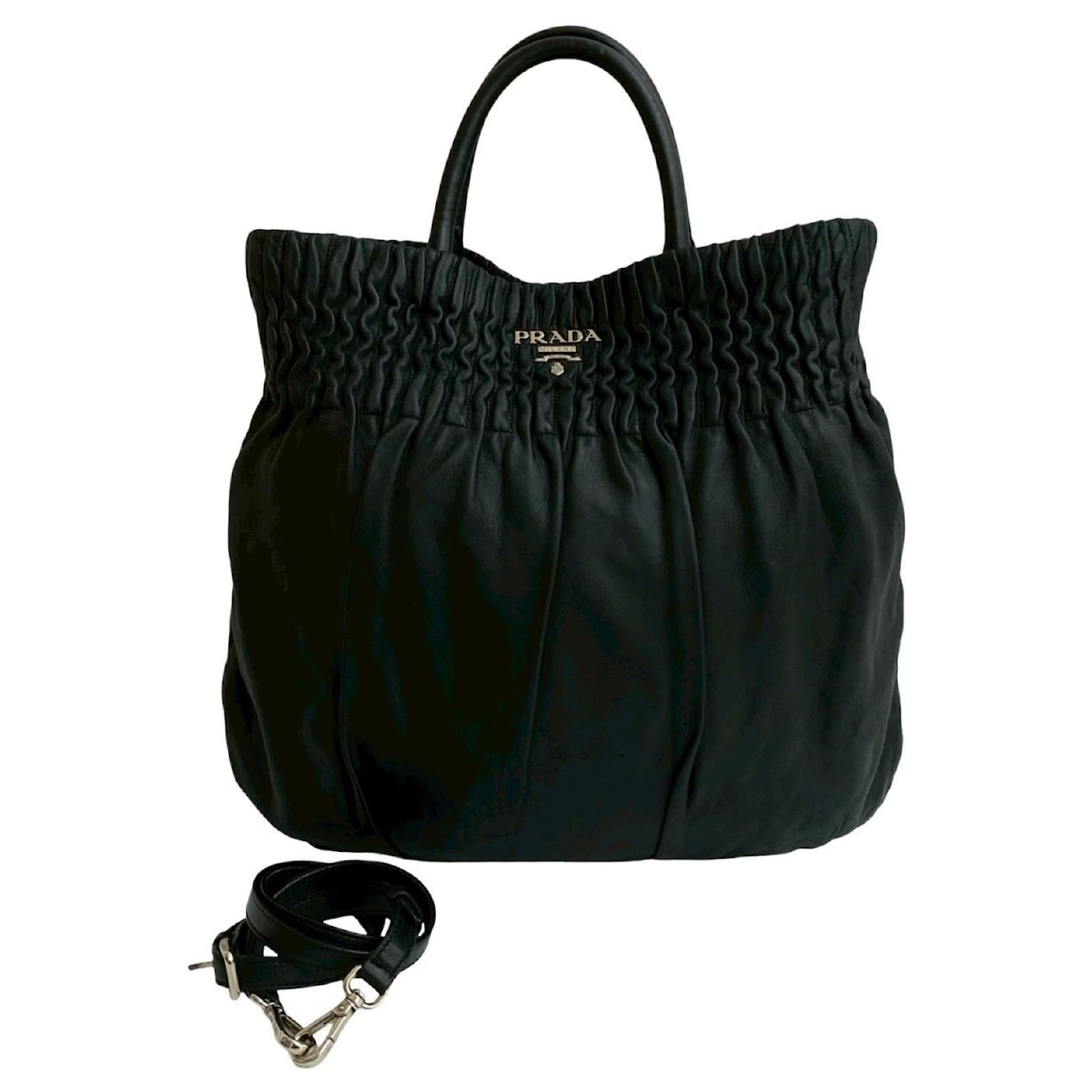 バッグ PRADA 2way leather tote bag black Tote Prada Black Leather 2-Way Handbag ref.2414136 - Joli Closet