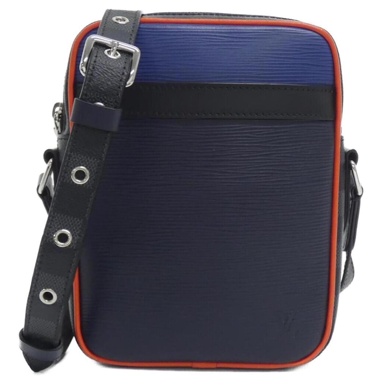 Louis Vuitton Epi Damier Graphite Danube Slim Shoulder Bag Navy