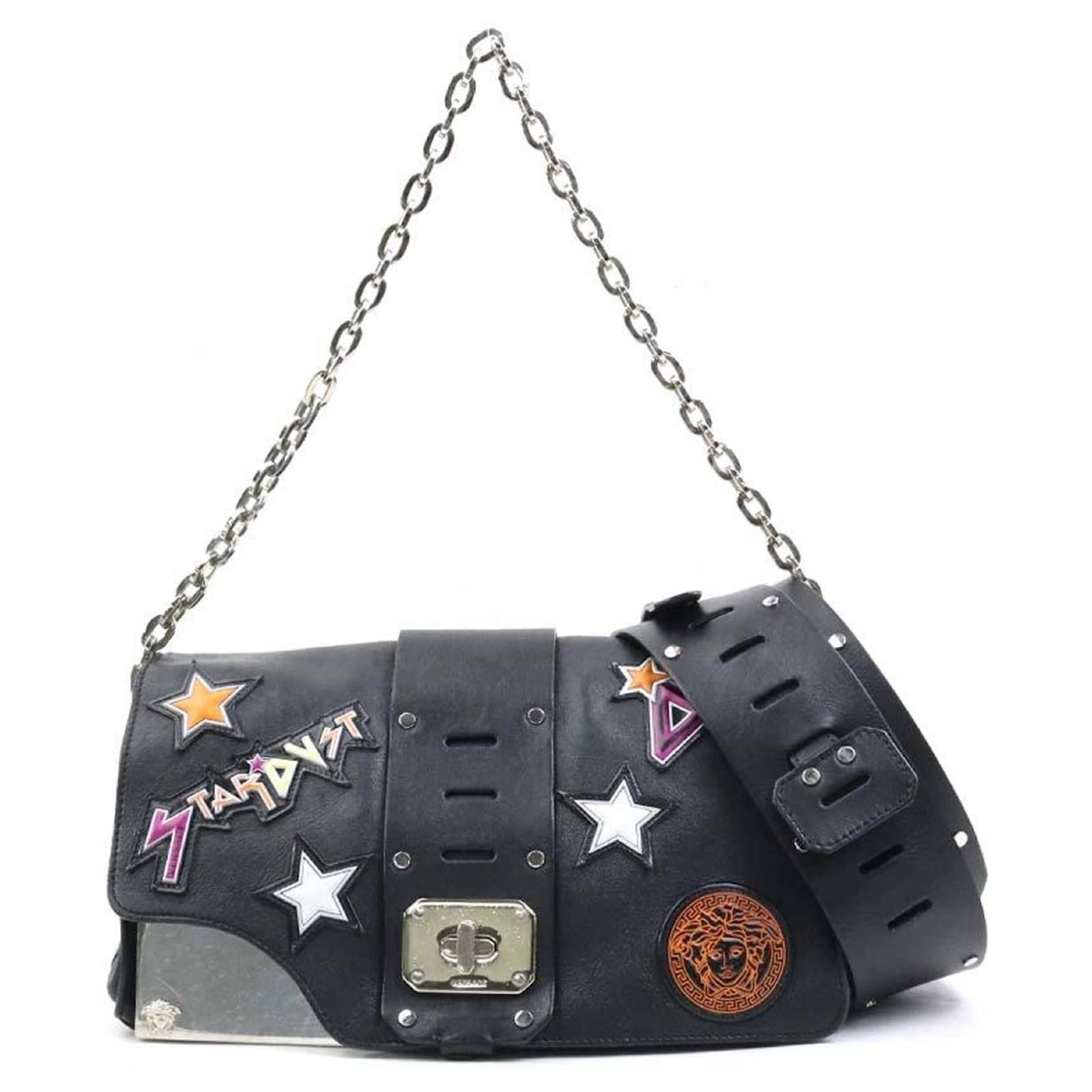 Versace 2-Way Shoulder Bag Black Multiple colors Leather ref Versace 2-Way Shoulder Bag Black Multiple colors Leather ref