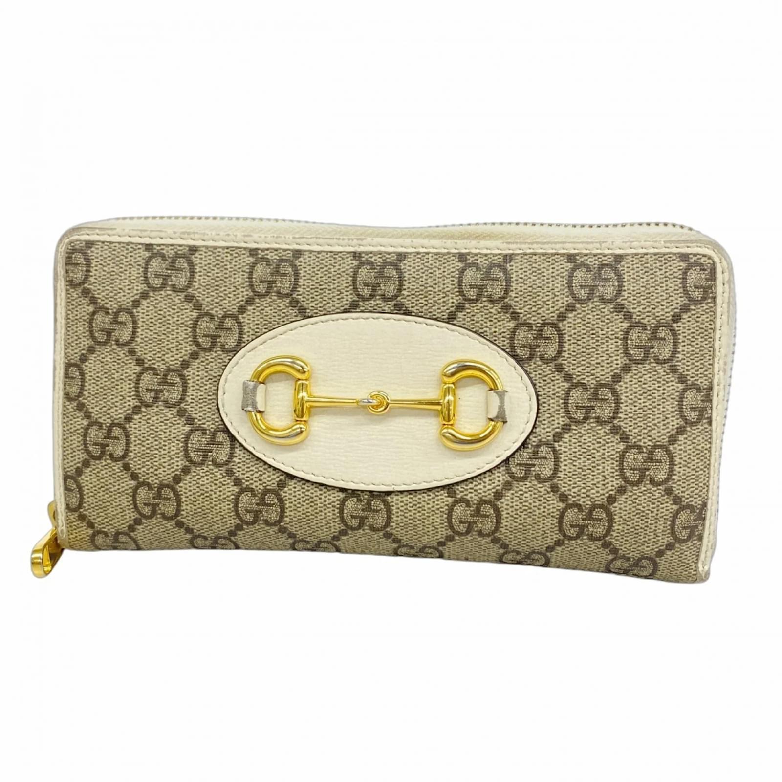 Gucci GG Supreme Long Wallet Brown White Plastic ref.2416579