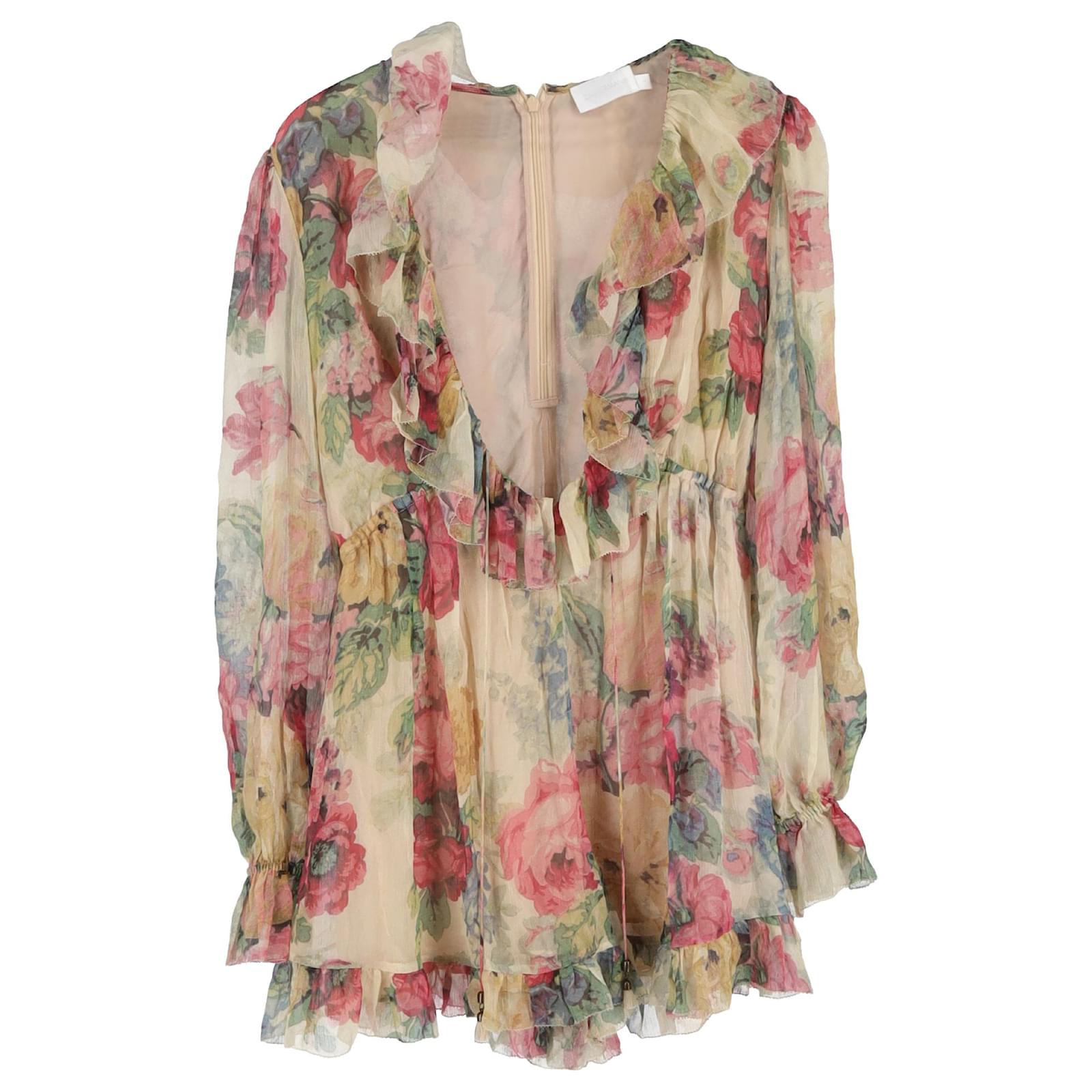 Zimmermann Zimmerman Melody Floating Playsuit in Floral Print Silk - Main Image